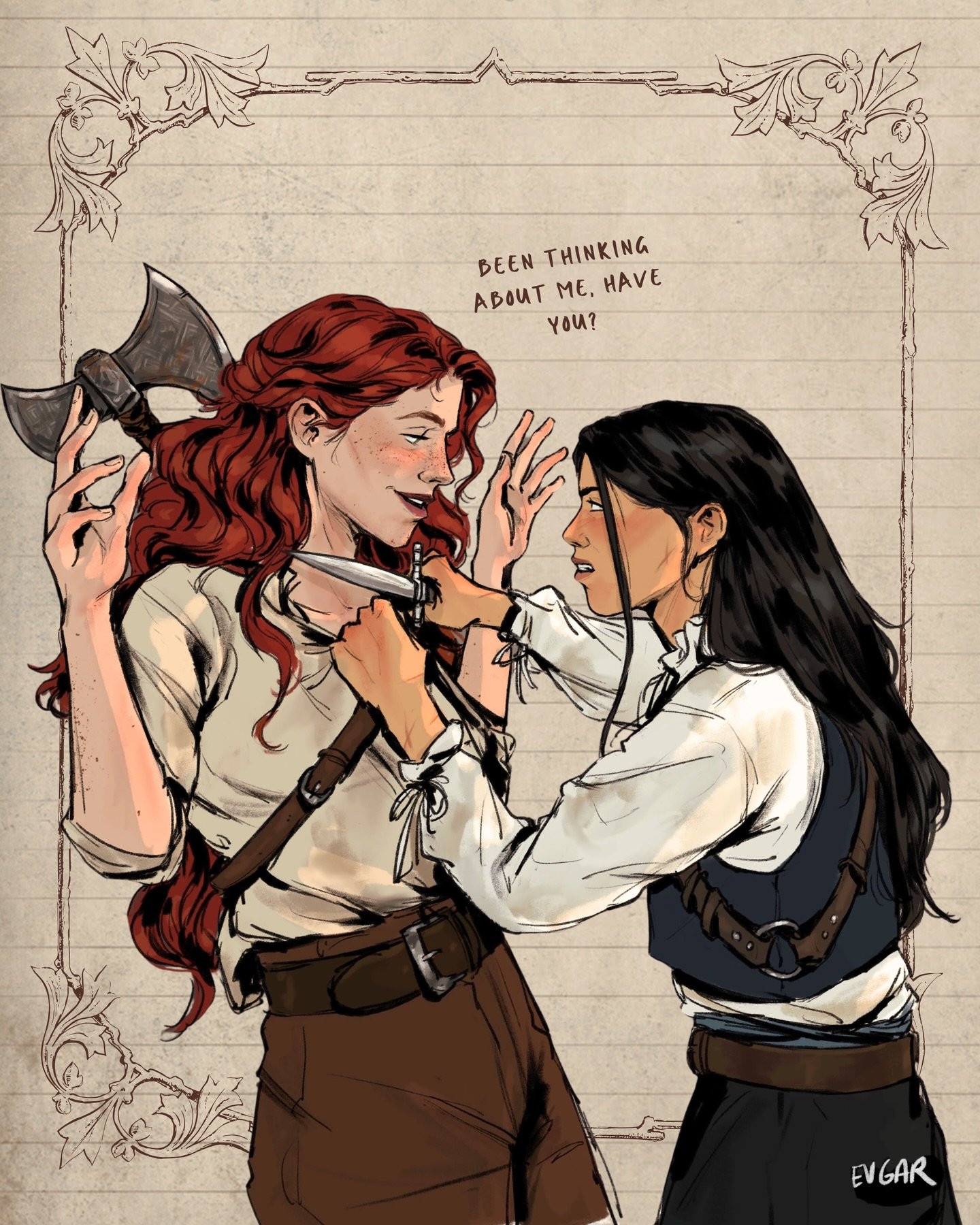 I&rsquo;m so so so so thrilled to share this incredible portrait of Mersey and Golde from A SEA OF WOLVES!!!

thank you so much to @evgar_psd for making all my author dreams come true 🐺🌲🏴&zwj;☠️