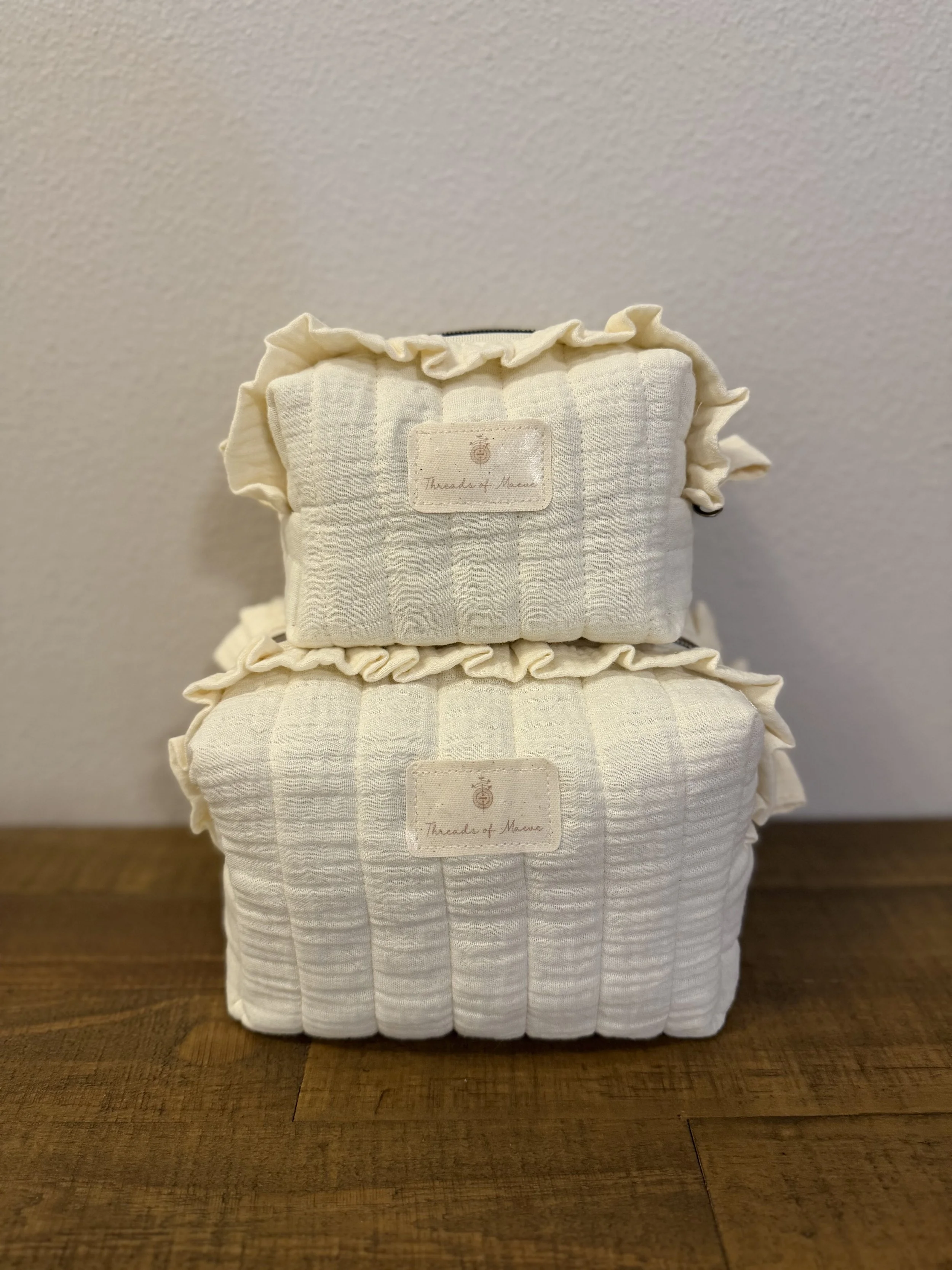 Cream Ruffle Pouch