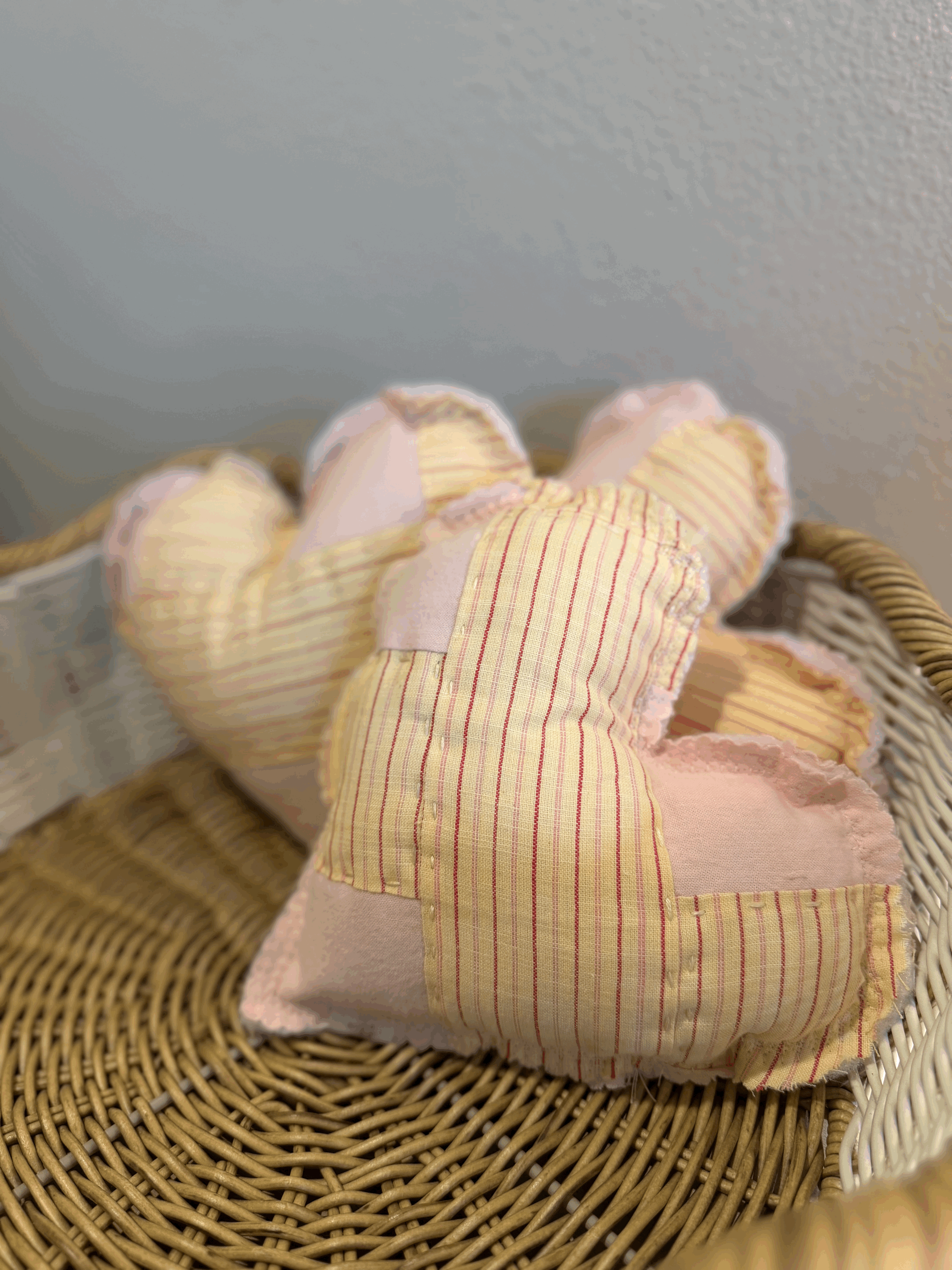 Little Patchwork Heart Cream/Pink