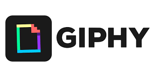 Giphy logo with a colorful pixelated square icon and the word Giphy