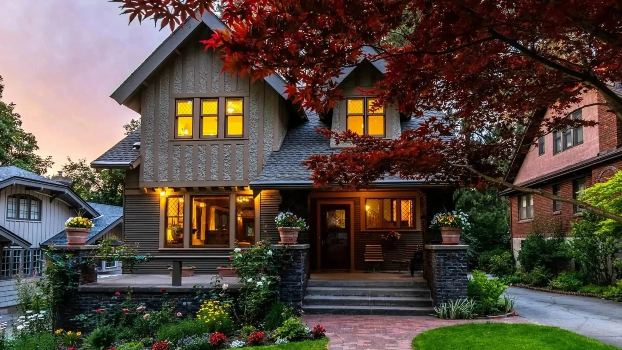 Exterior of character home with brick during residenital inspection