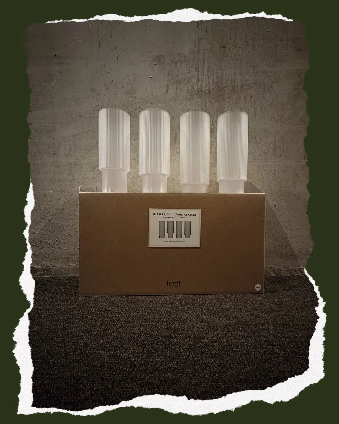 Ferm Living Ripple Long Drink Glasses (Set of 4)