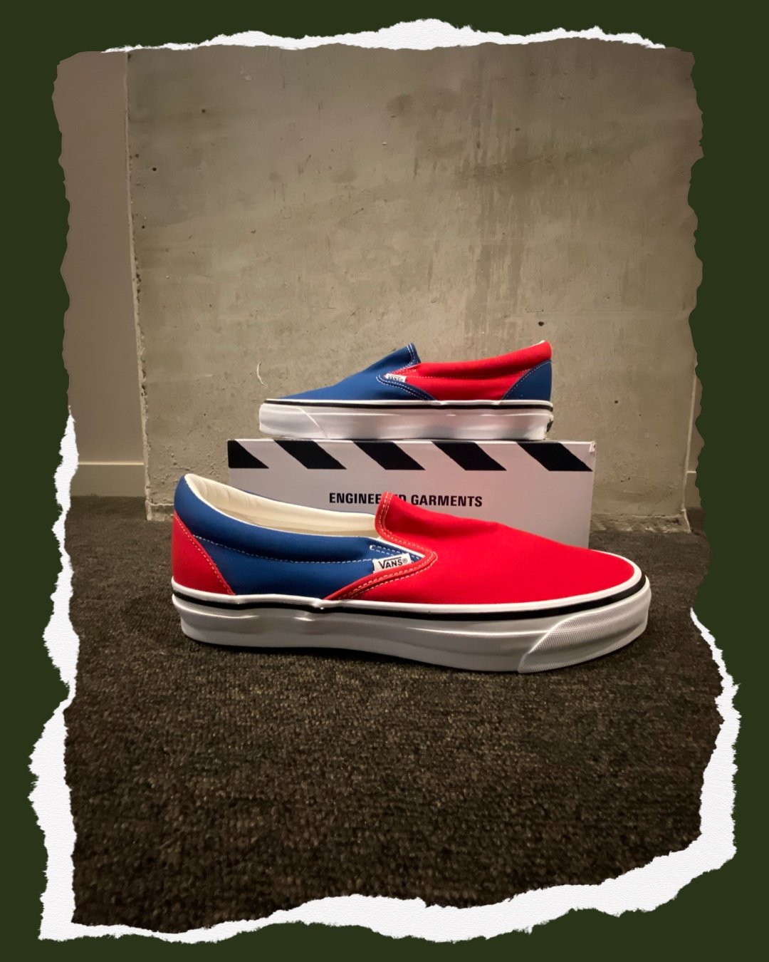 OTW by Vans x Engineered Garments Classic Slip-On 98 – Red / Navy (UK 11)