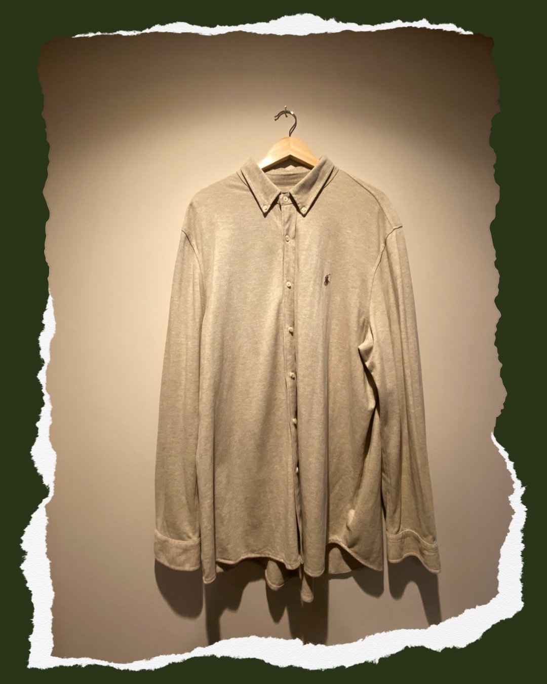 Polo Ralph Lauren “Featherweight Mesh” Button-Down Shirt — Heather Grey (XXL)