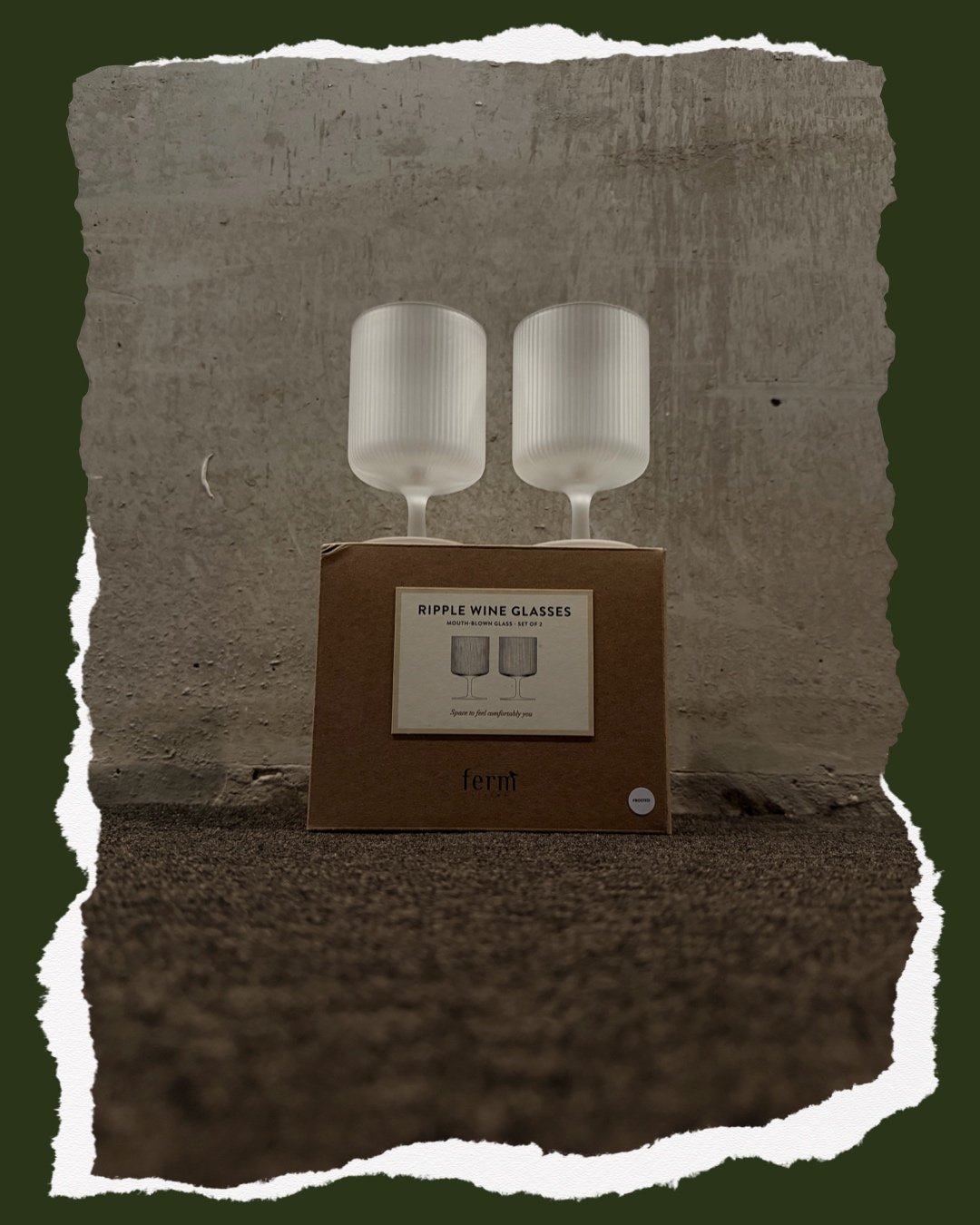 Ferm Living Ripple Wine Glasses — Frosted (Set of 2)