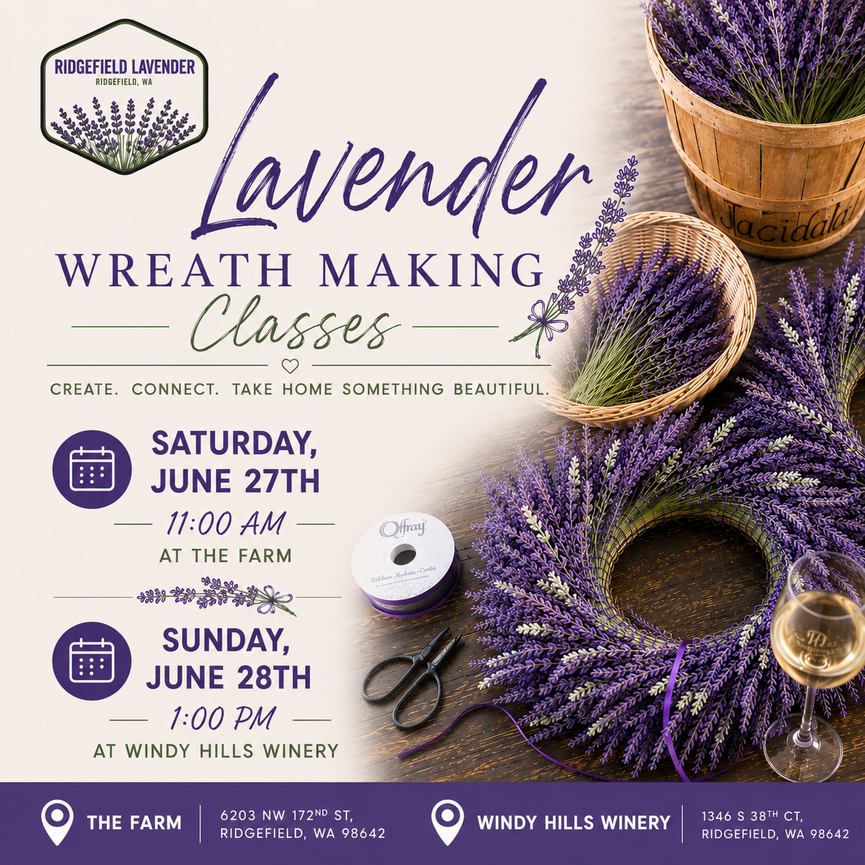 Lavender Wreath-Making Class at the Farm