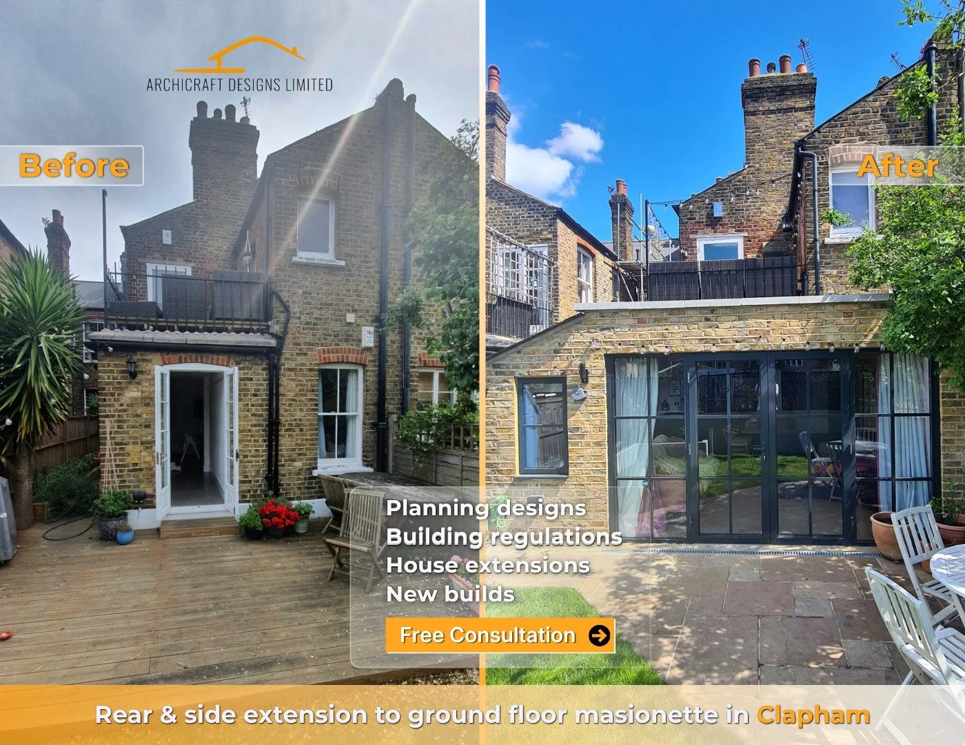 Modern Ground Floor Maisonette Transformation in Clapham 📐✨ 

Maximizing space in a London maisonette requires a specialist technical roadmap. This project in Clapham features a combined rear and side extension, turning a standard ground-floor layou