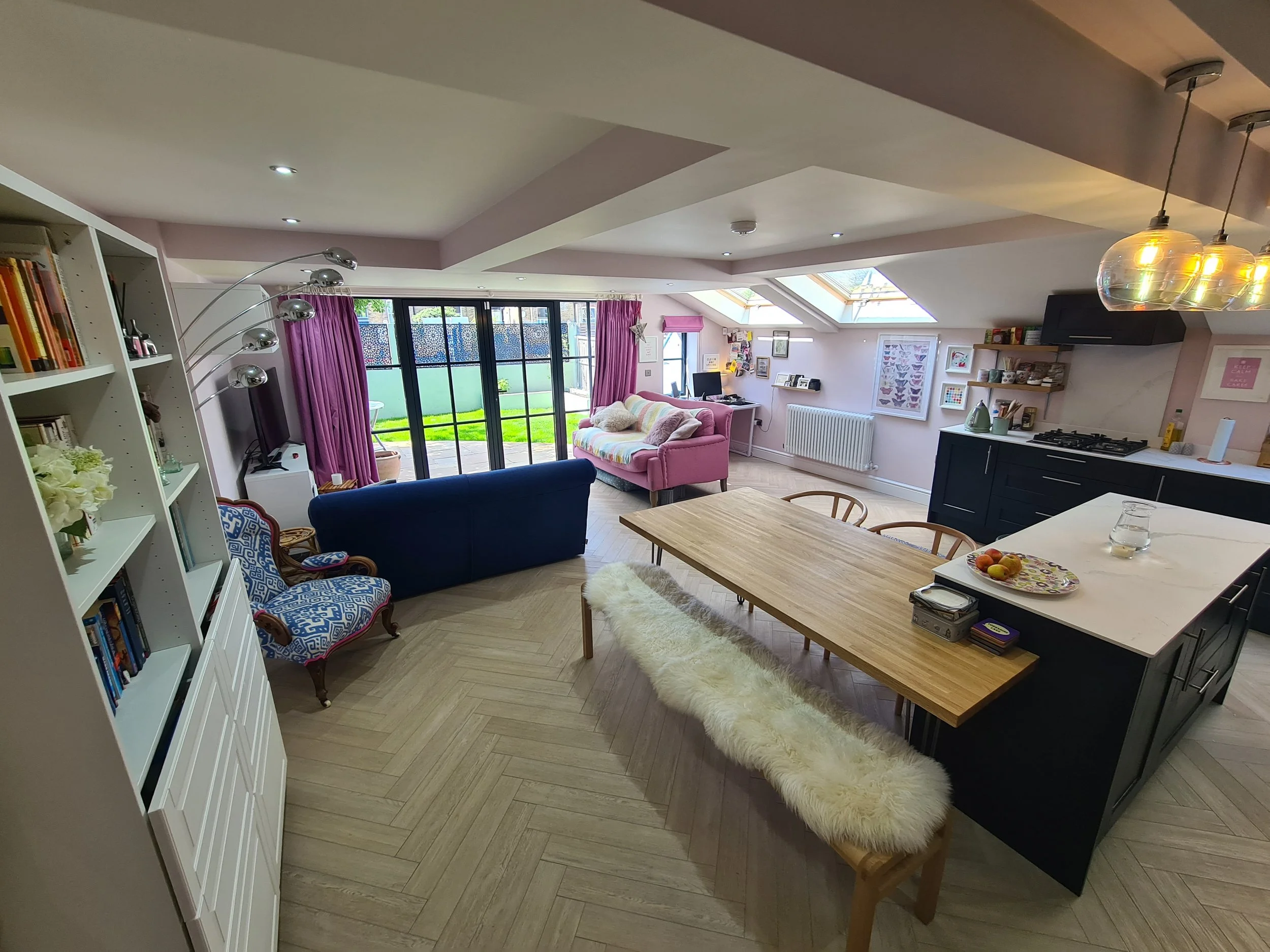 Single storey rear extension to ground floor maisonette in Clapham