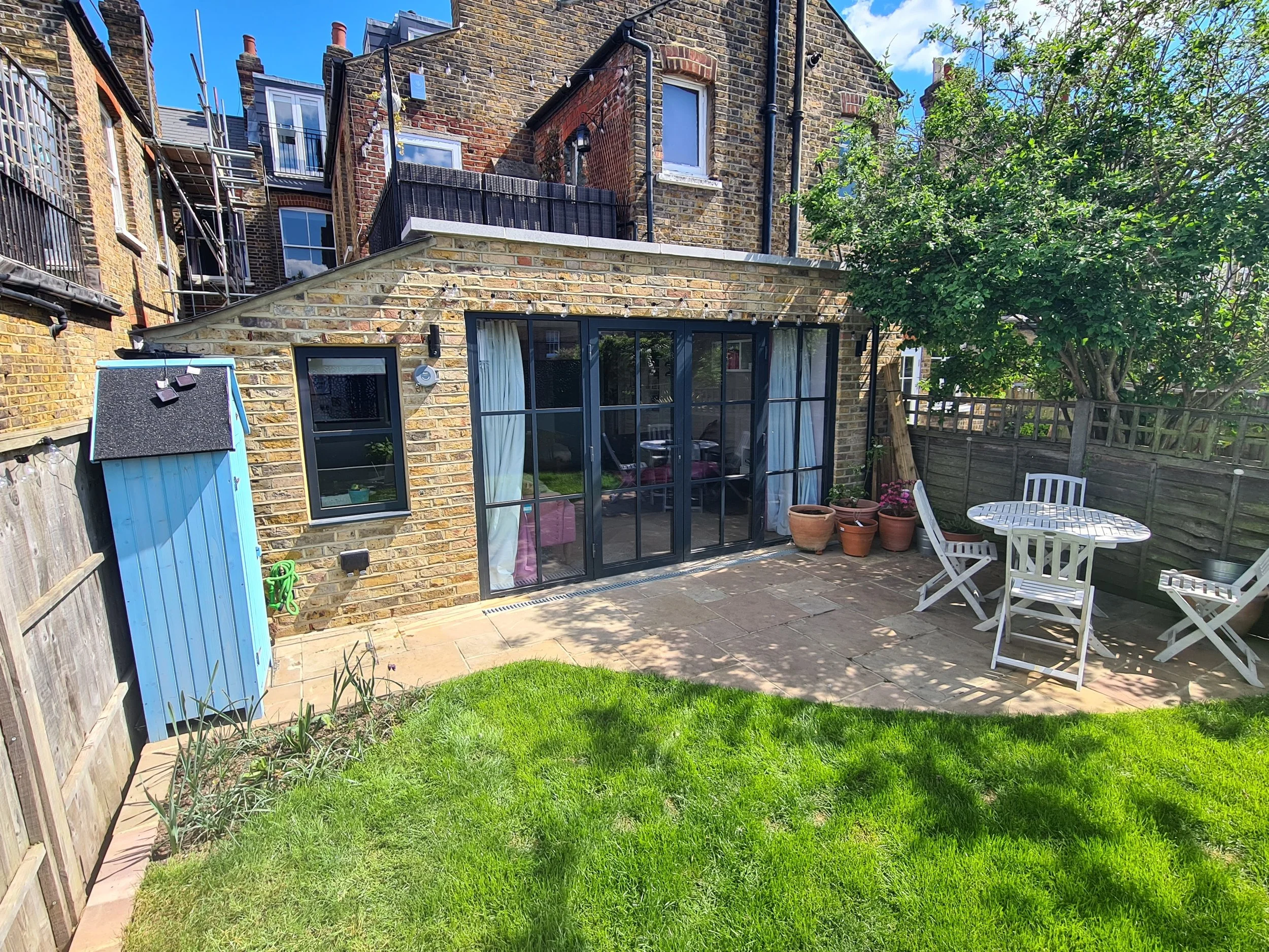 Single storey rear extension to ground floor maisonette in Clapham