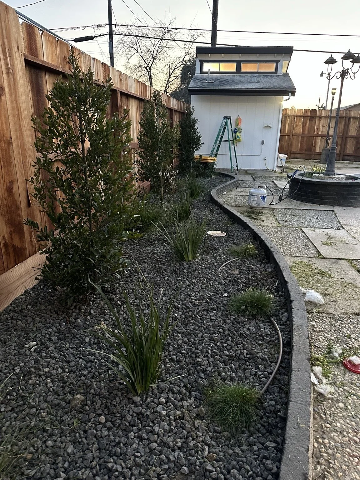 An after photo of a rock cleanup. Denair, CA