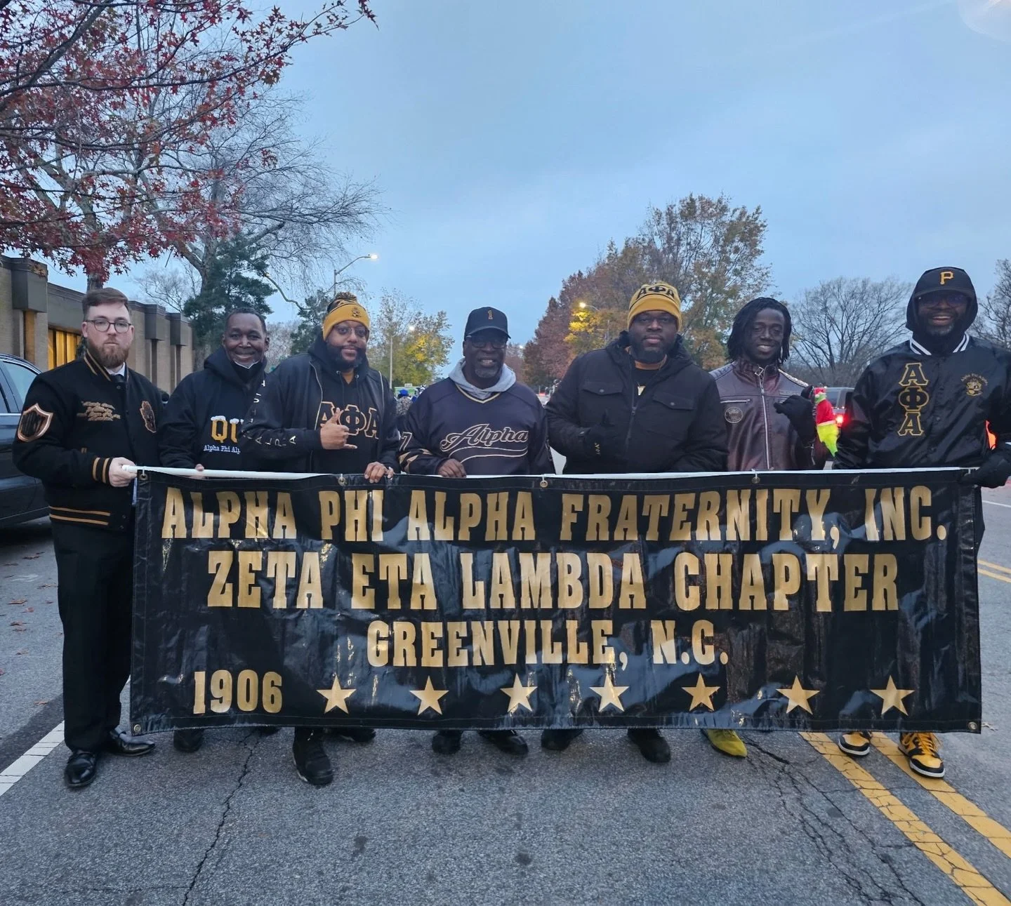 Brothers had a great time spreading some holiday cheer as they participated in the Annual Greenville Jaycees Christmas Parade! 

#&Alpha;&Phi;&Alpha; #&Zeta;&Eta;&Lambda; #GreenvilleNC #PittCounty #ChristmasParade