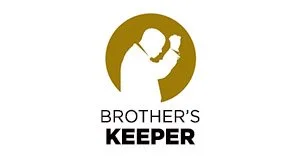 Logo of a brother holding a baby's hand in a circular design with the text 'Brother's Keeper' underneath.