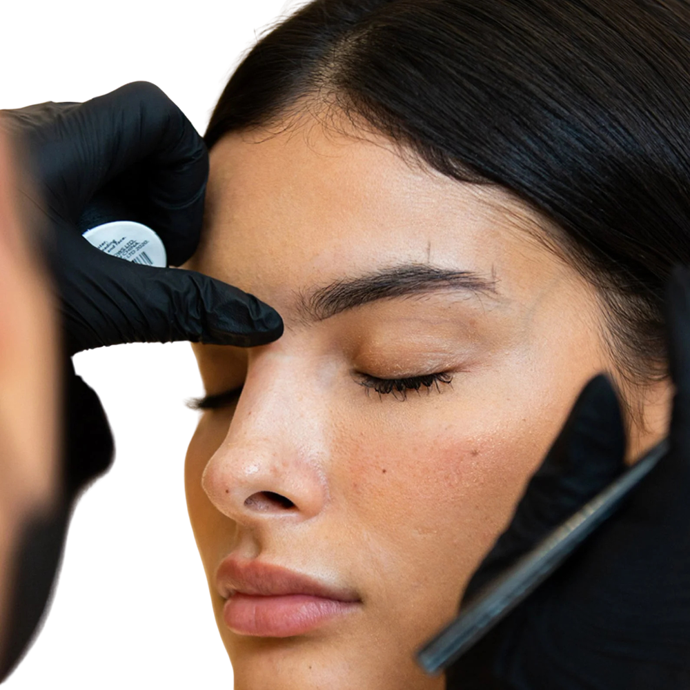 Defined brows and lifted lashes after a brow and lash service at SKYN in Star, Idaho