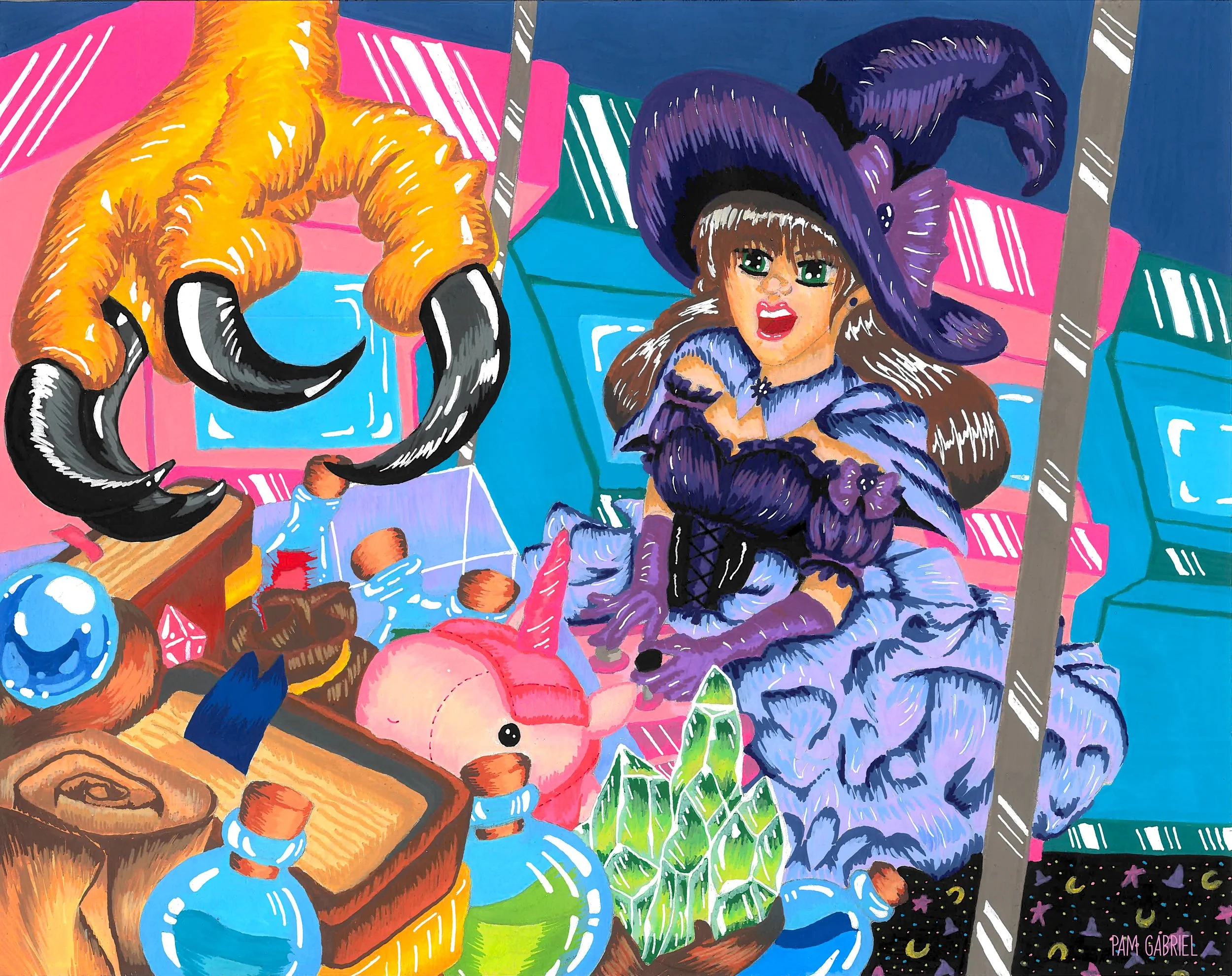 Claw Machine Witch Print