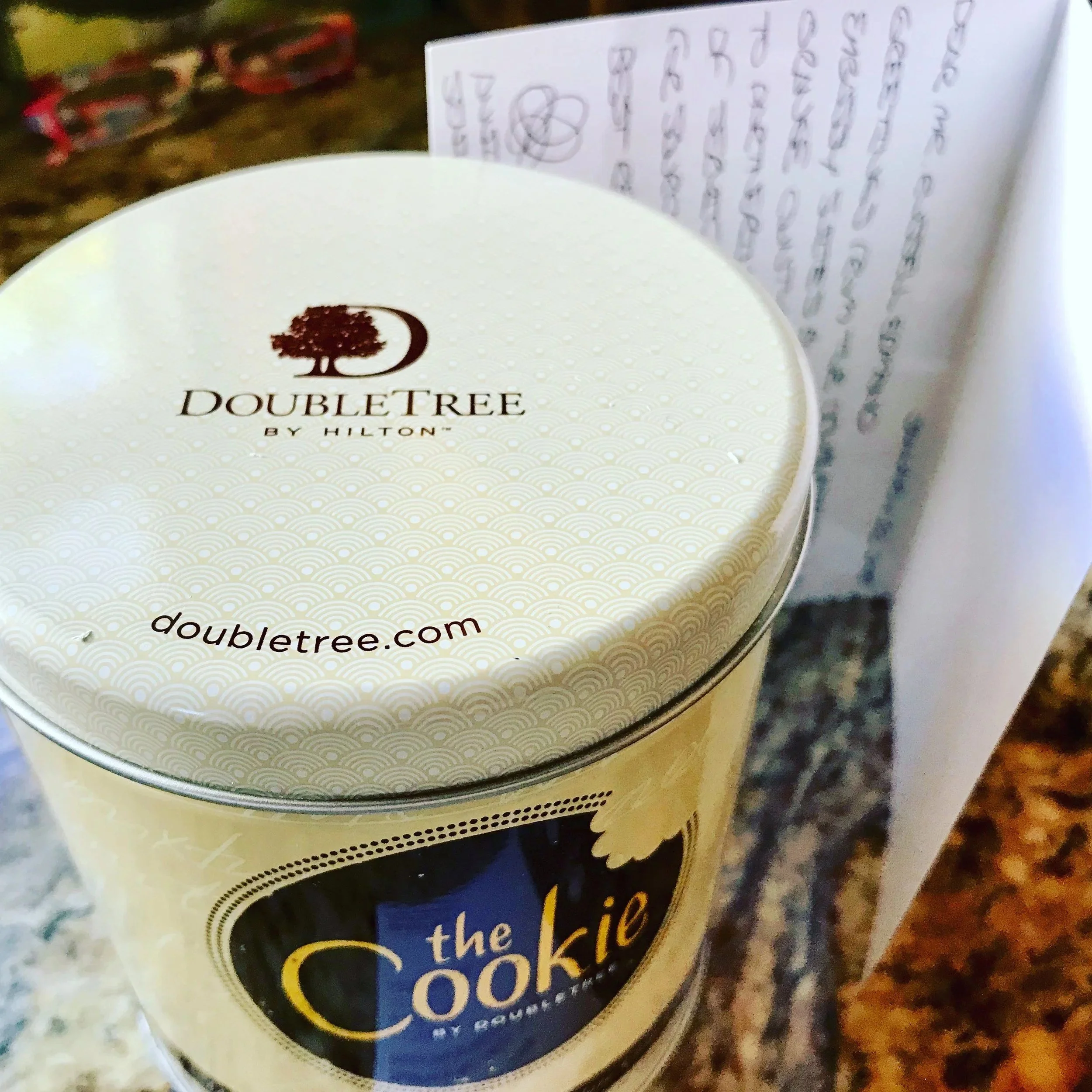       
  
    
 When your potential partner hotel   mails you cookies with a handwritten note! Thank you Annie! 
 
  
 
 A tin of DoubleTree Cookies! My favorite. 
  


  
 #block-69b2aaa3cf328b50a5a77153 {
    
    
    
  }

  #block-69b2aaa3cf328b
