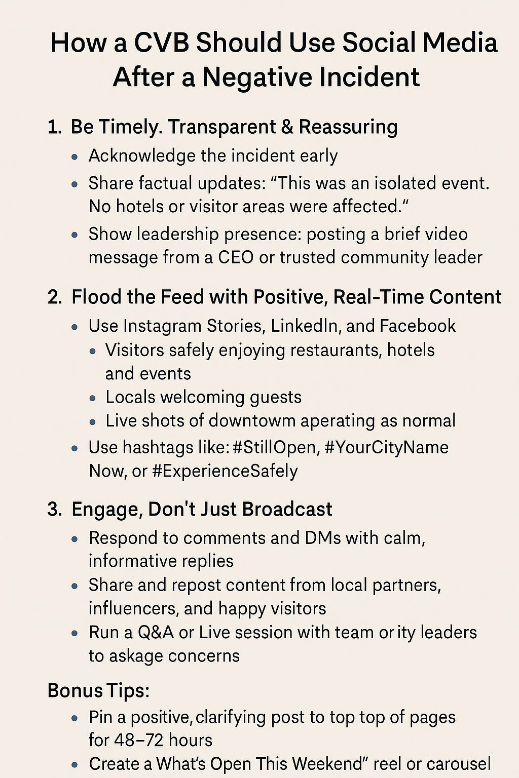 How a CVB Should Use Social Media After a Negative Incident