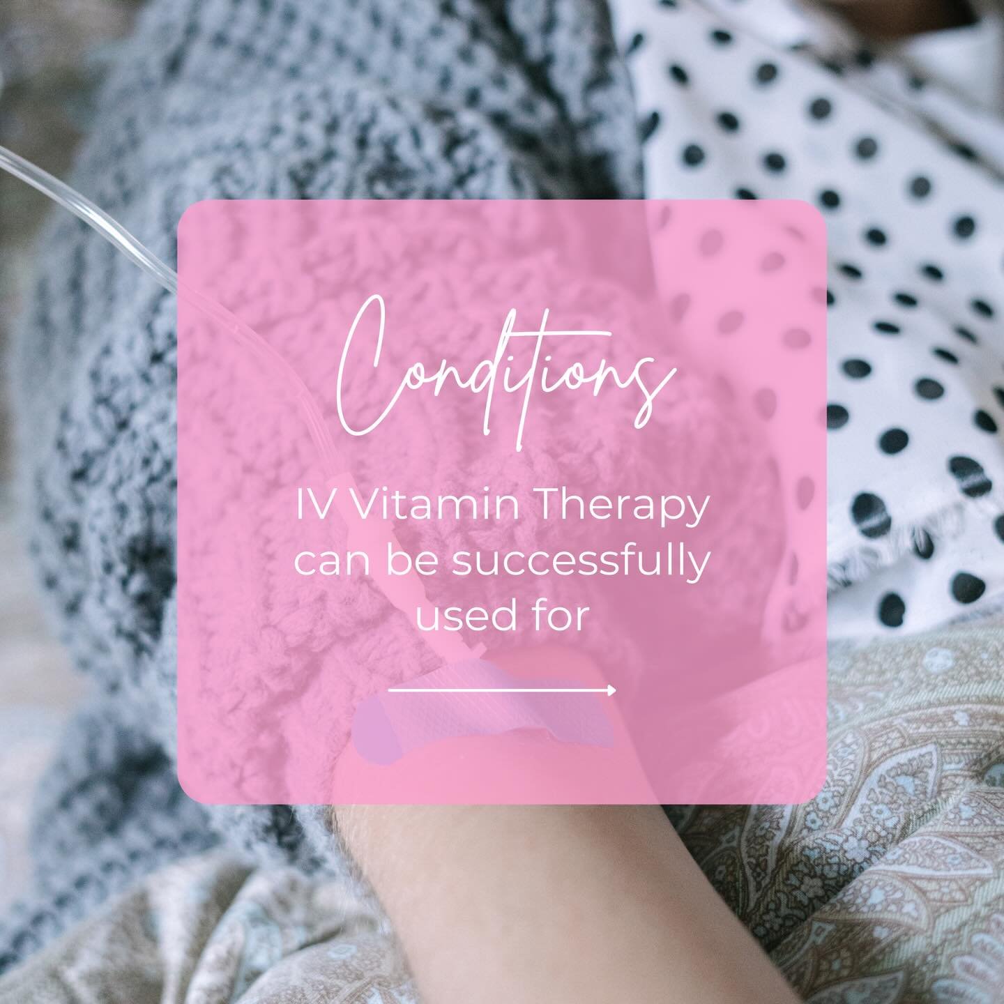 IV therapy may be beneficial, when medically appropriate, for individuals experiencing these 8 conditions.

*All services provided following medical screening and individualized protocols*