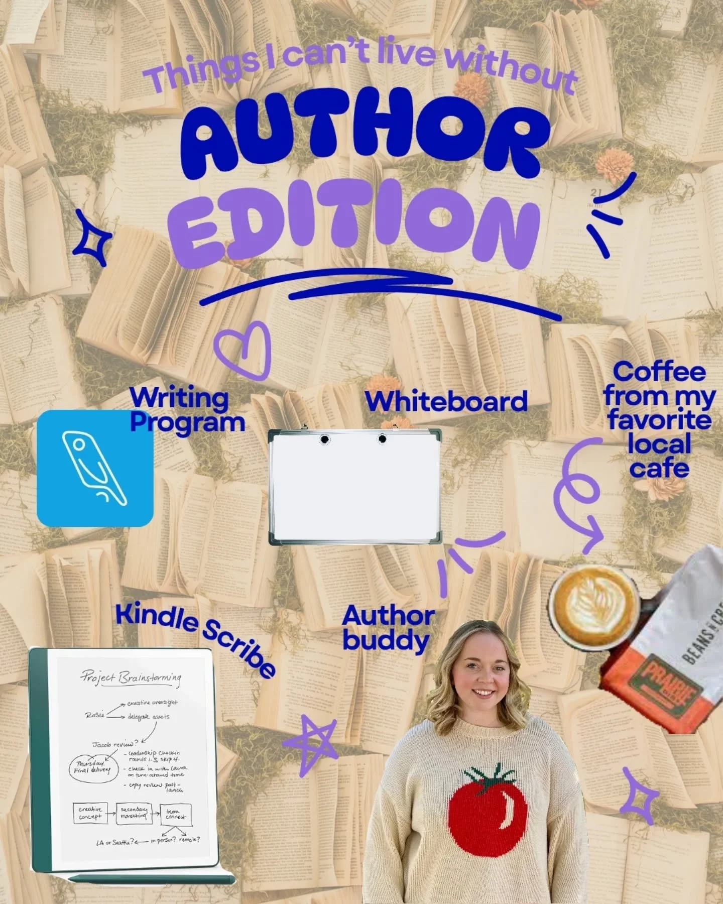 Check out my favorite tools for writing! 

@reedsy_hq is where I do all my actual manuscript writing and editing

@beansncream is my favorite place to go to write and drink a salted caramel latte

And I can't go get coffee and write without my author