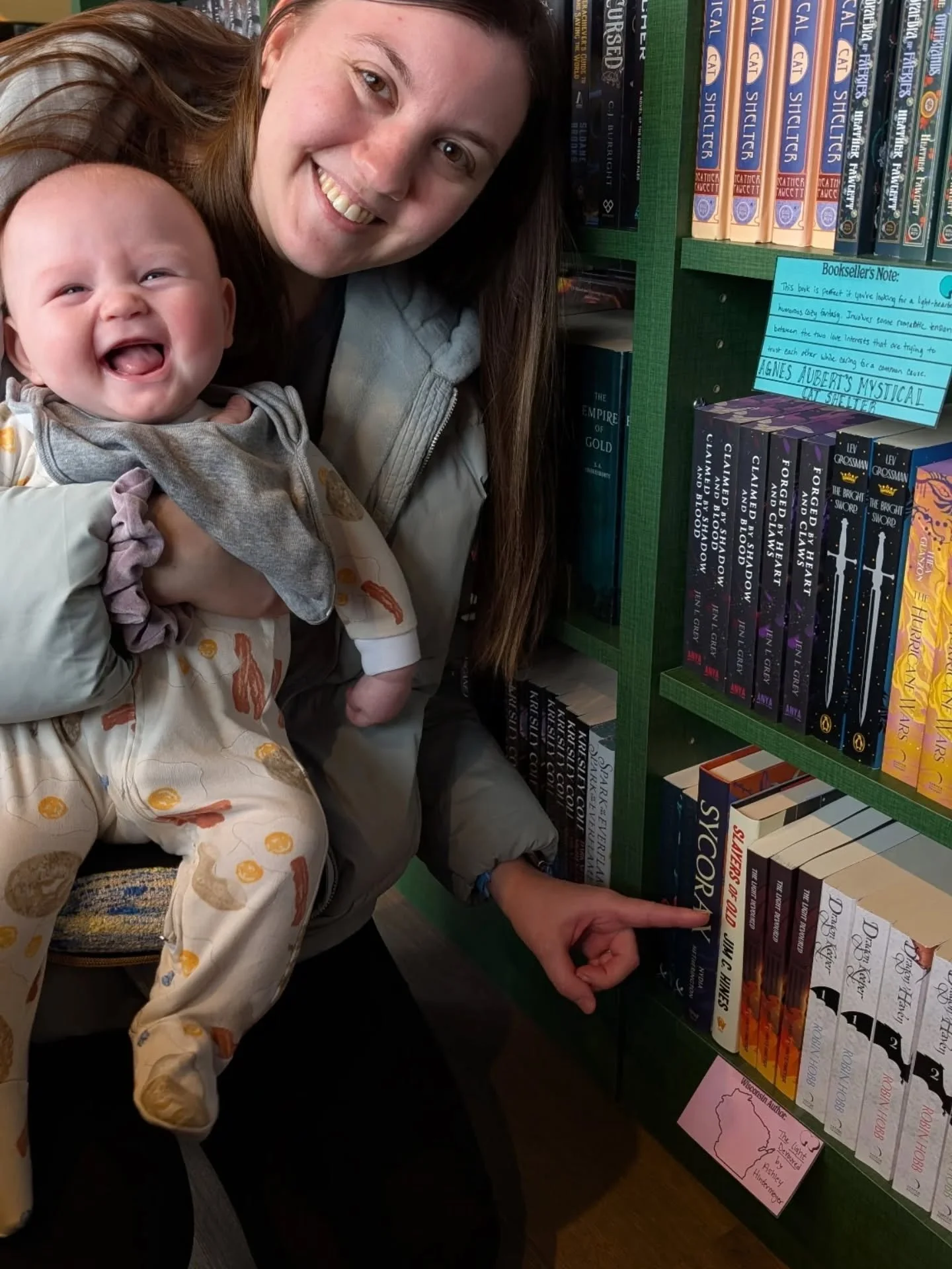Found my books on a shelf @prairie_pages today! My little guy approves 👏🏼