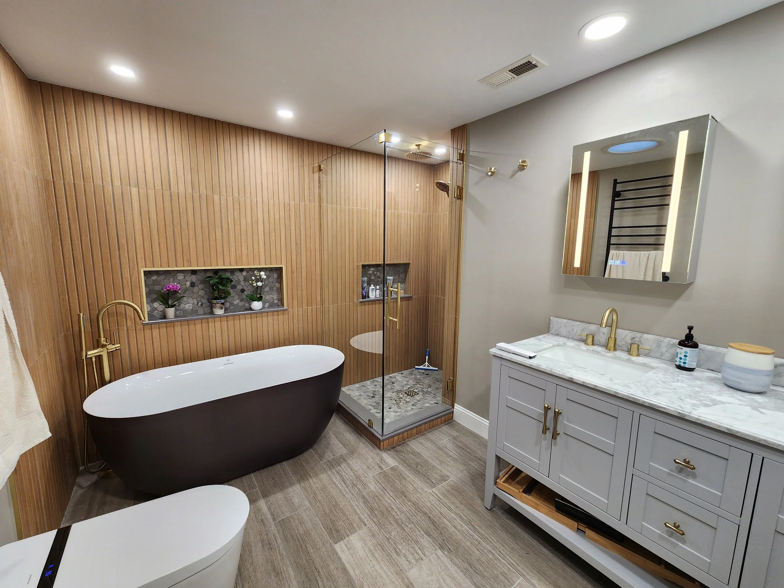 Brown Bathroom Renovation