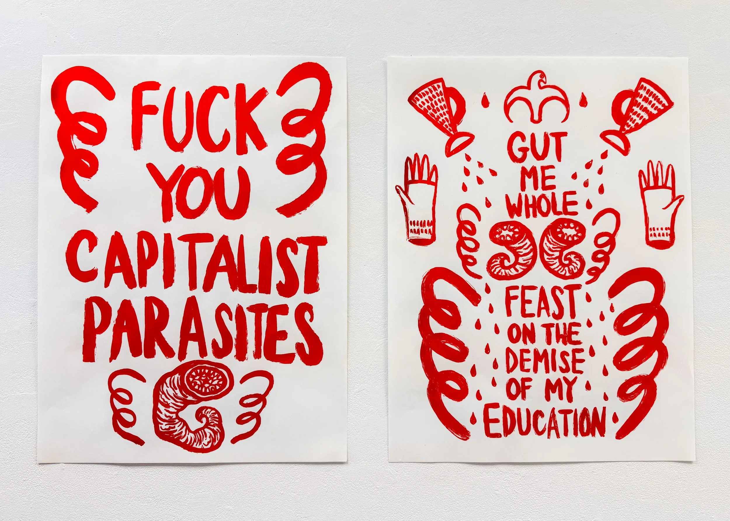 "Parasitical Conclusion" Diptych Silk Screen Print 18" x 24" 2026