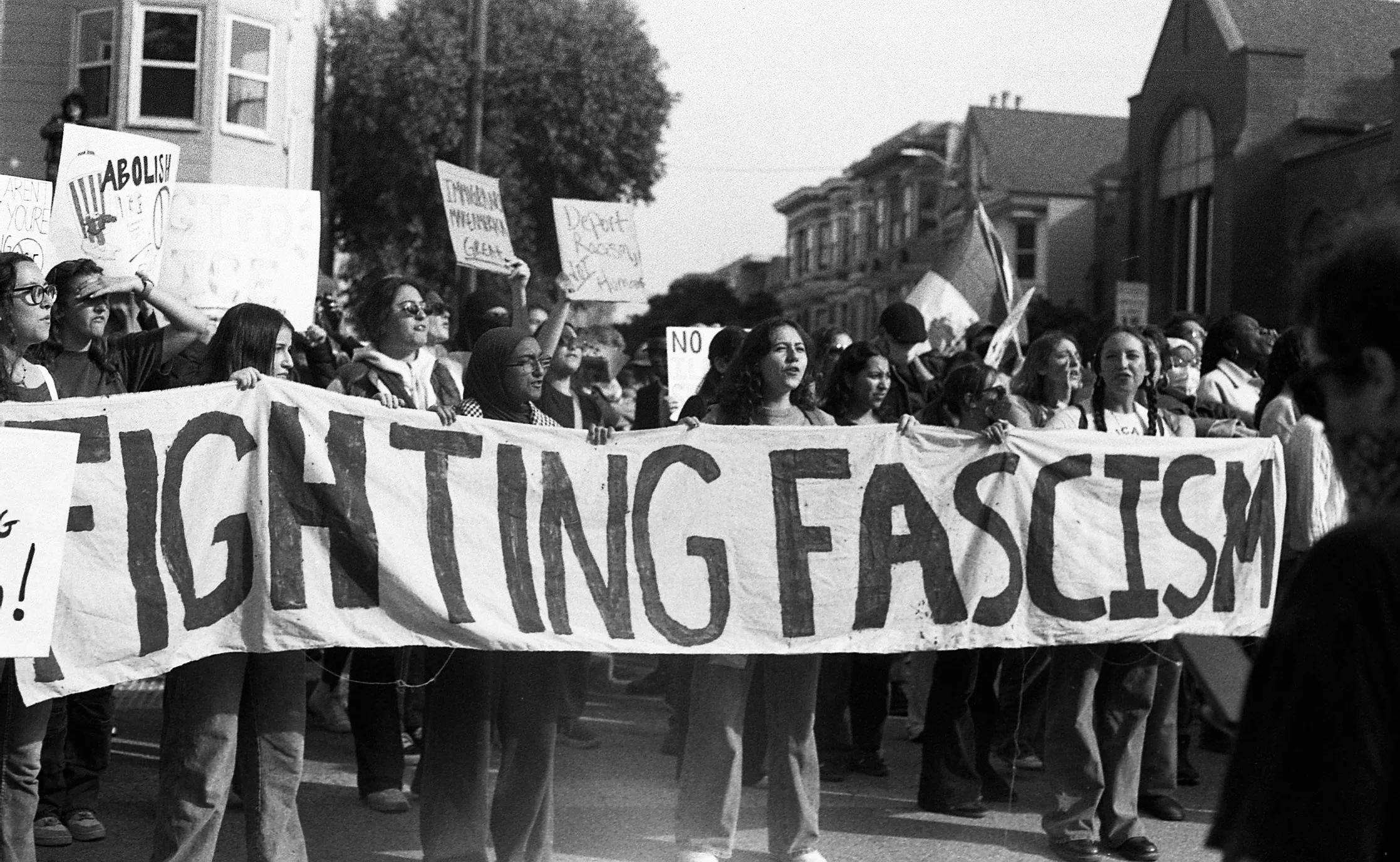 Mission Dolores Ice Out Protest B&W 35mm 2026