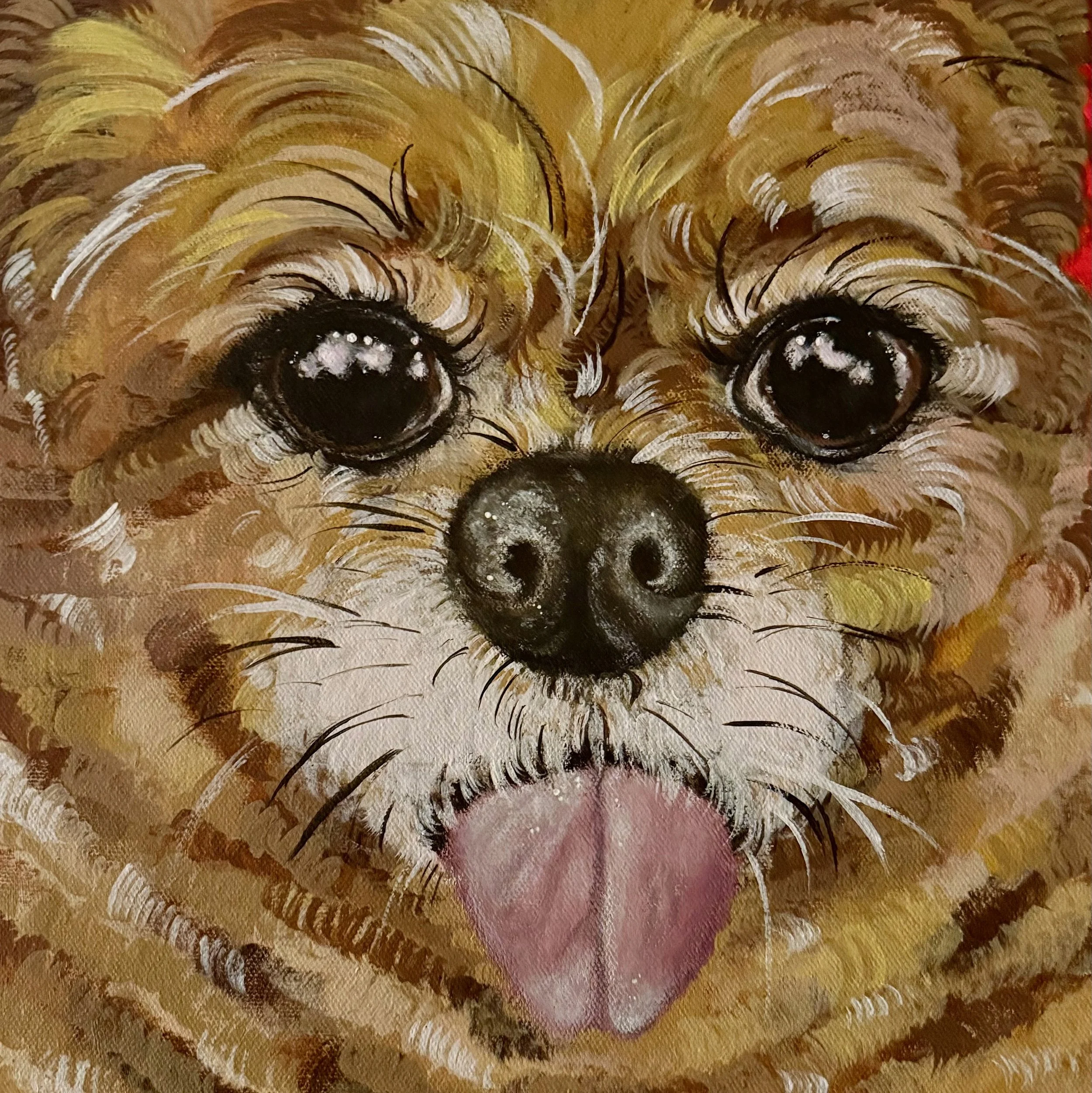 Pet Portrait Commision Acrylic on Canvas 12" x 12" 2025