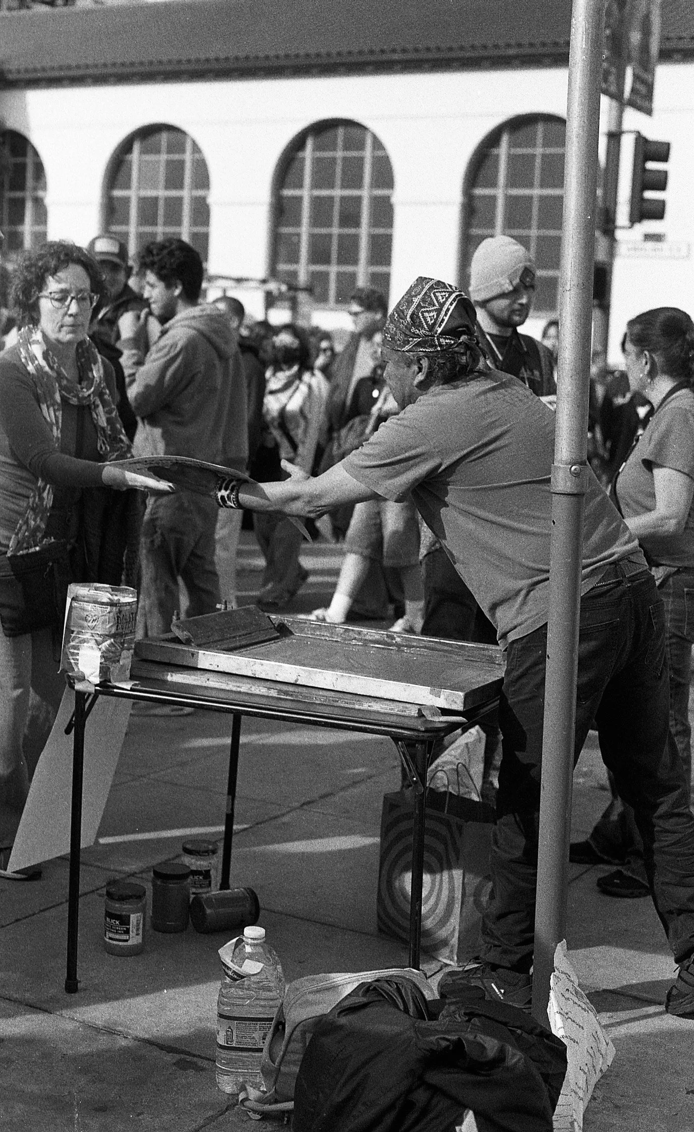 Mission Dolores Ice Out Protest B&W 35mm 2026