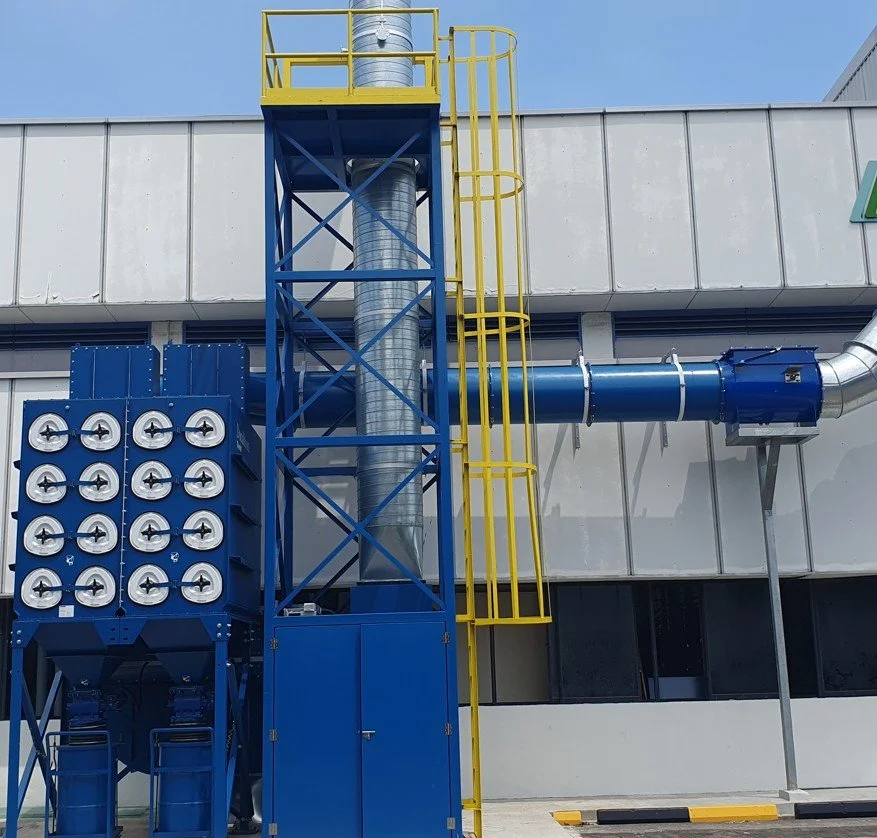 Dust collection system installed at a Singapore plastics and polymer plant