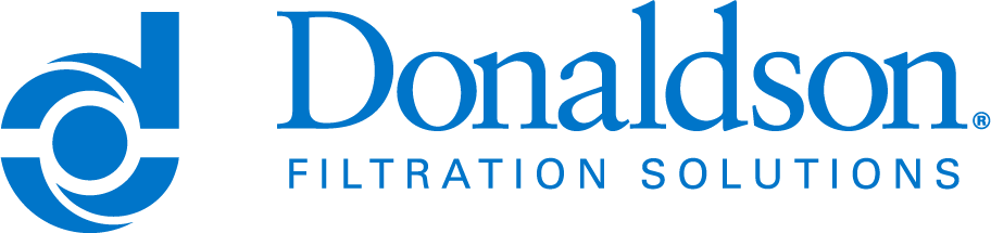 Donaldson Filtration Solutions logo with a stylized letter D in blue.