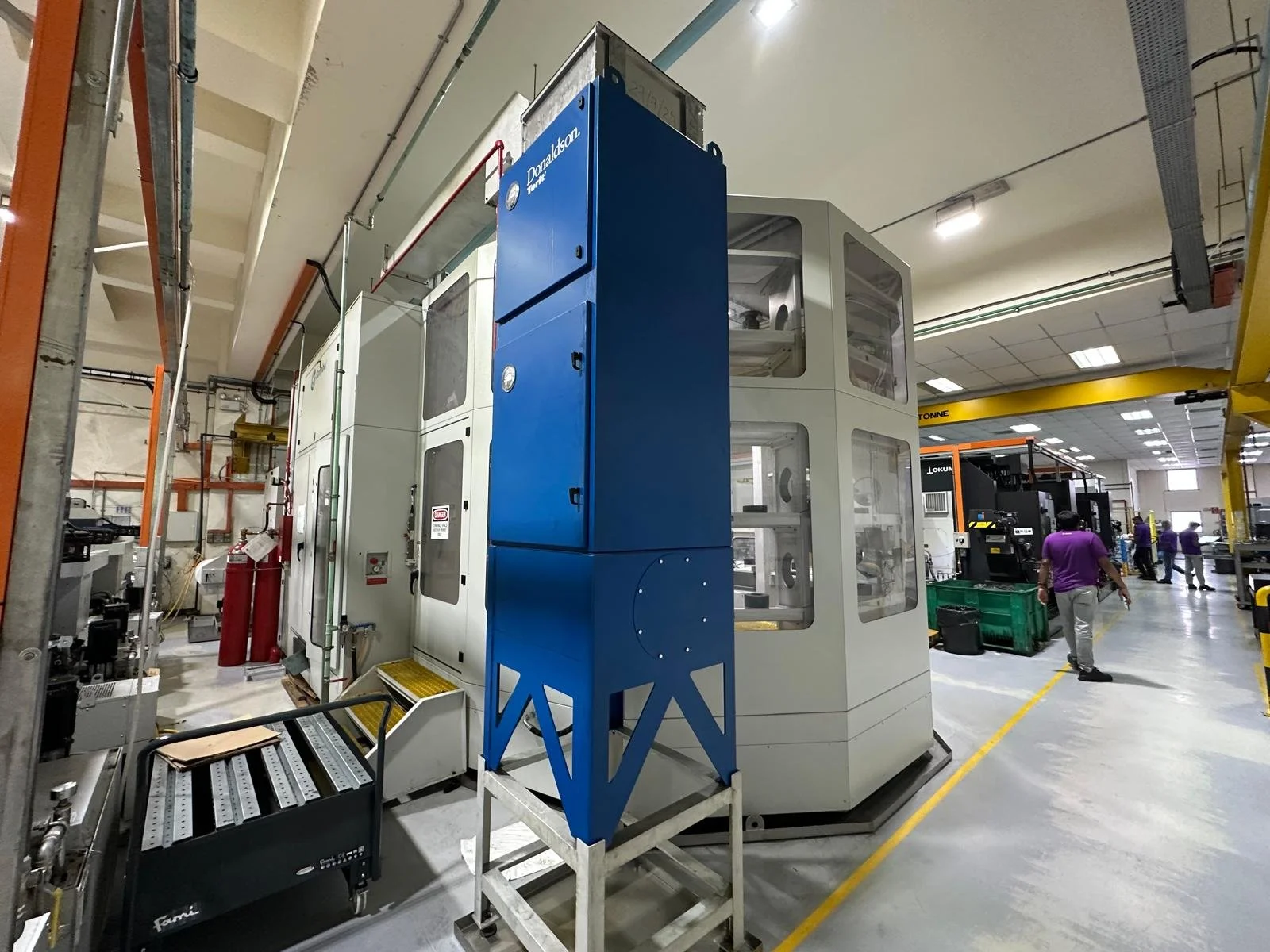 Oil mist collection system fitted to CNC machining centres at a Singapore facility