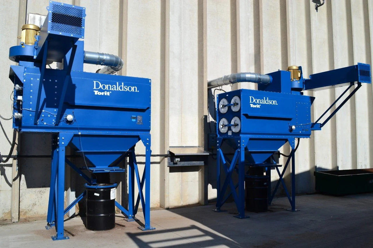 Industrial dust collection system installed at a manufacturing facility