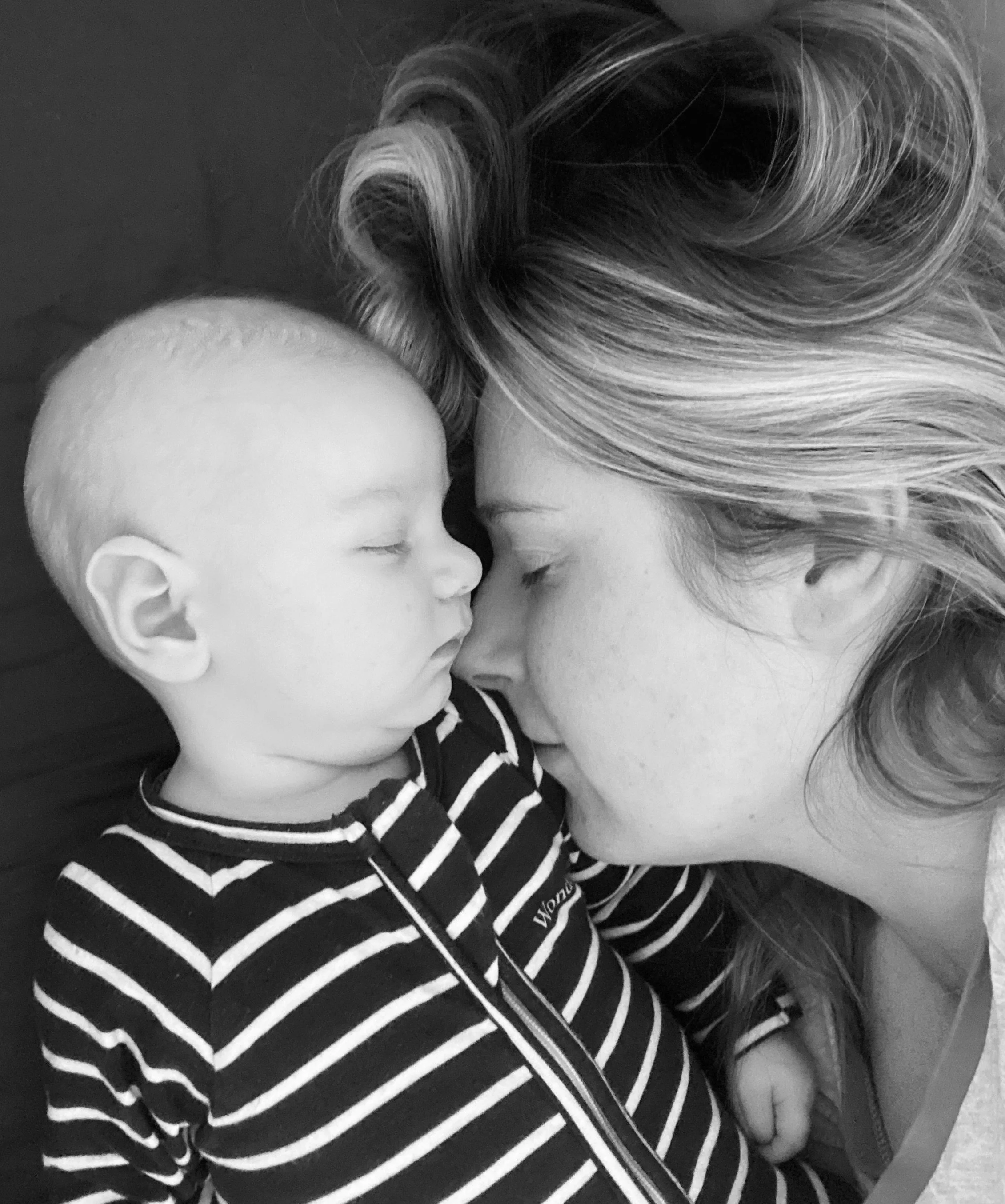 mum and baby napping