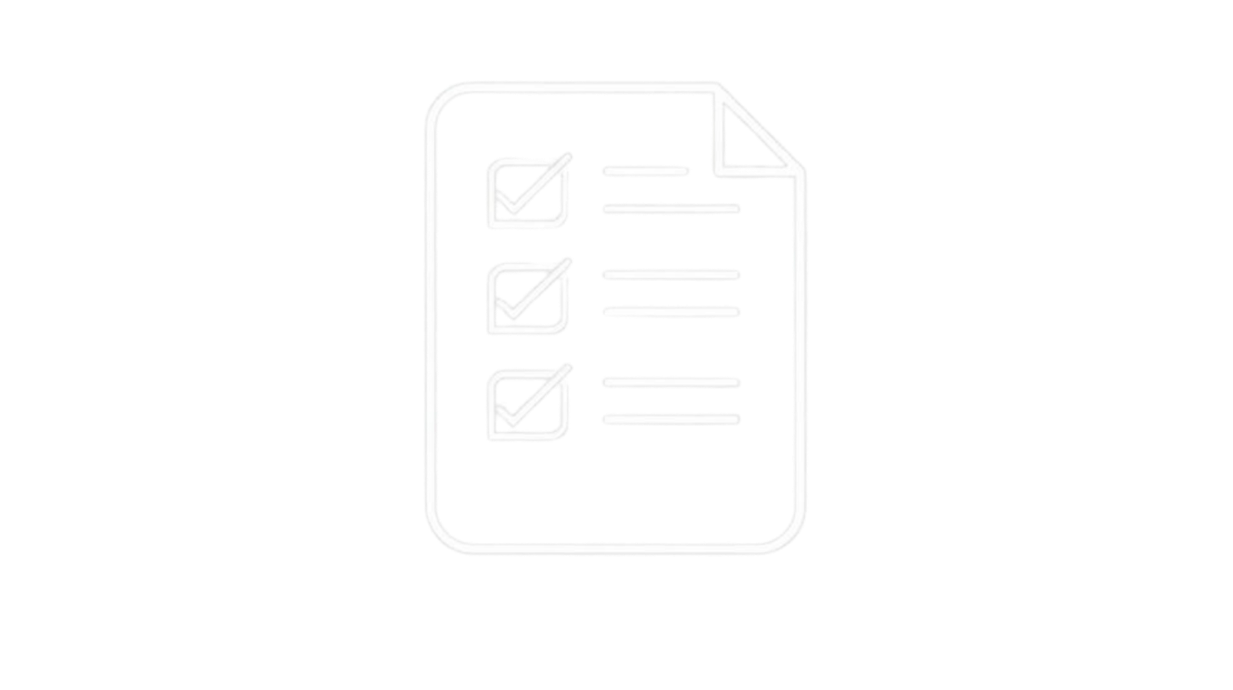 A grayscale digital illustration of a checklist with three items, each with a checkmark, set against a background of a spreadsheet or document, partially overlapping a larger blank document or window.