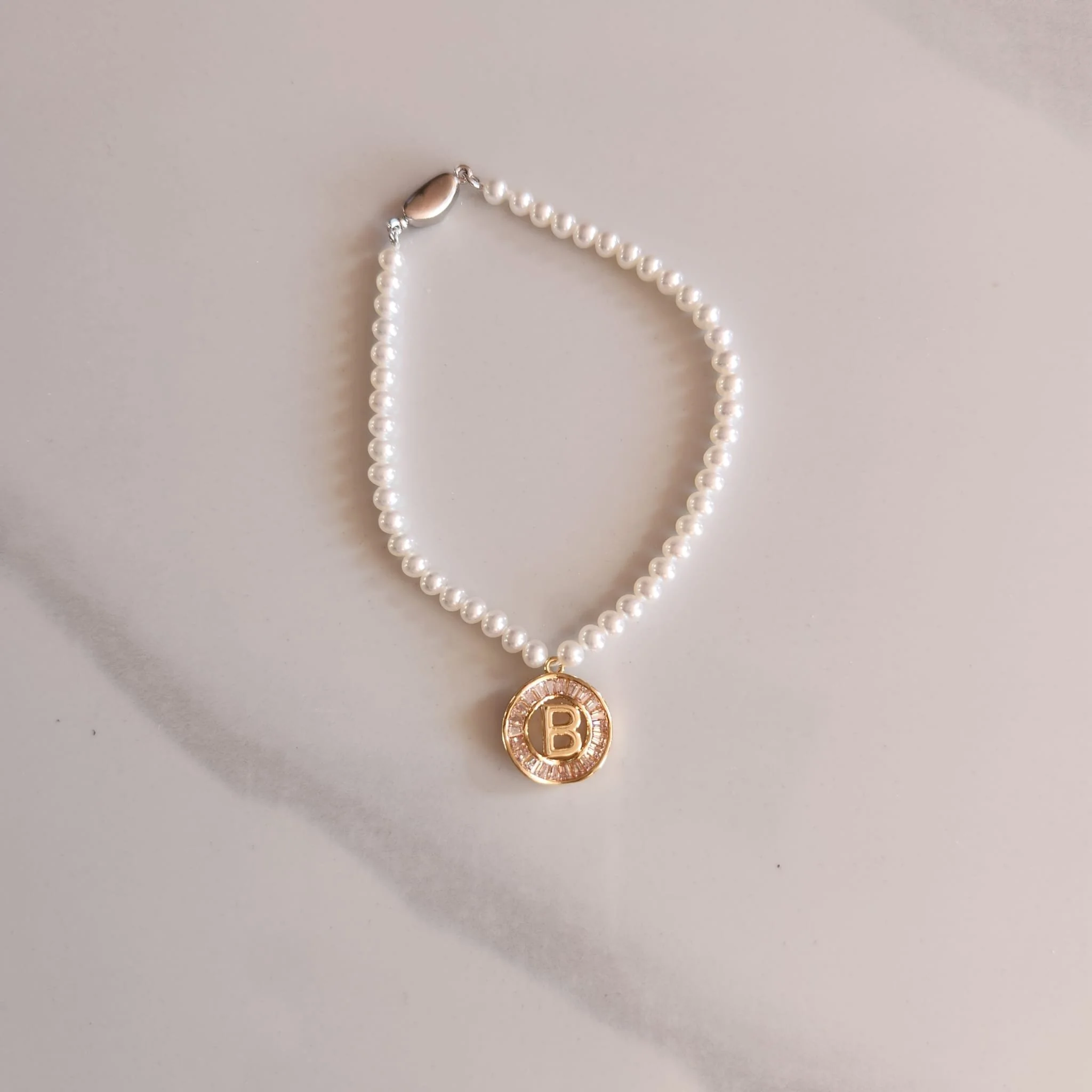 Bella 3.5-4mm Pearl Bracelet (Your Letters)