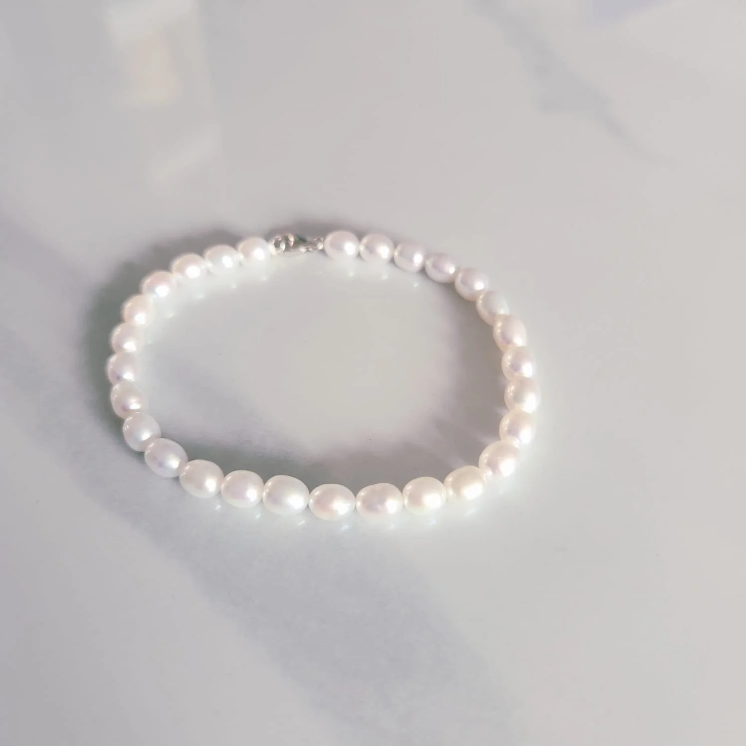 4-5mm Baroque Bracelet 925 Silver