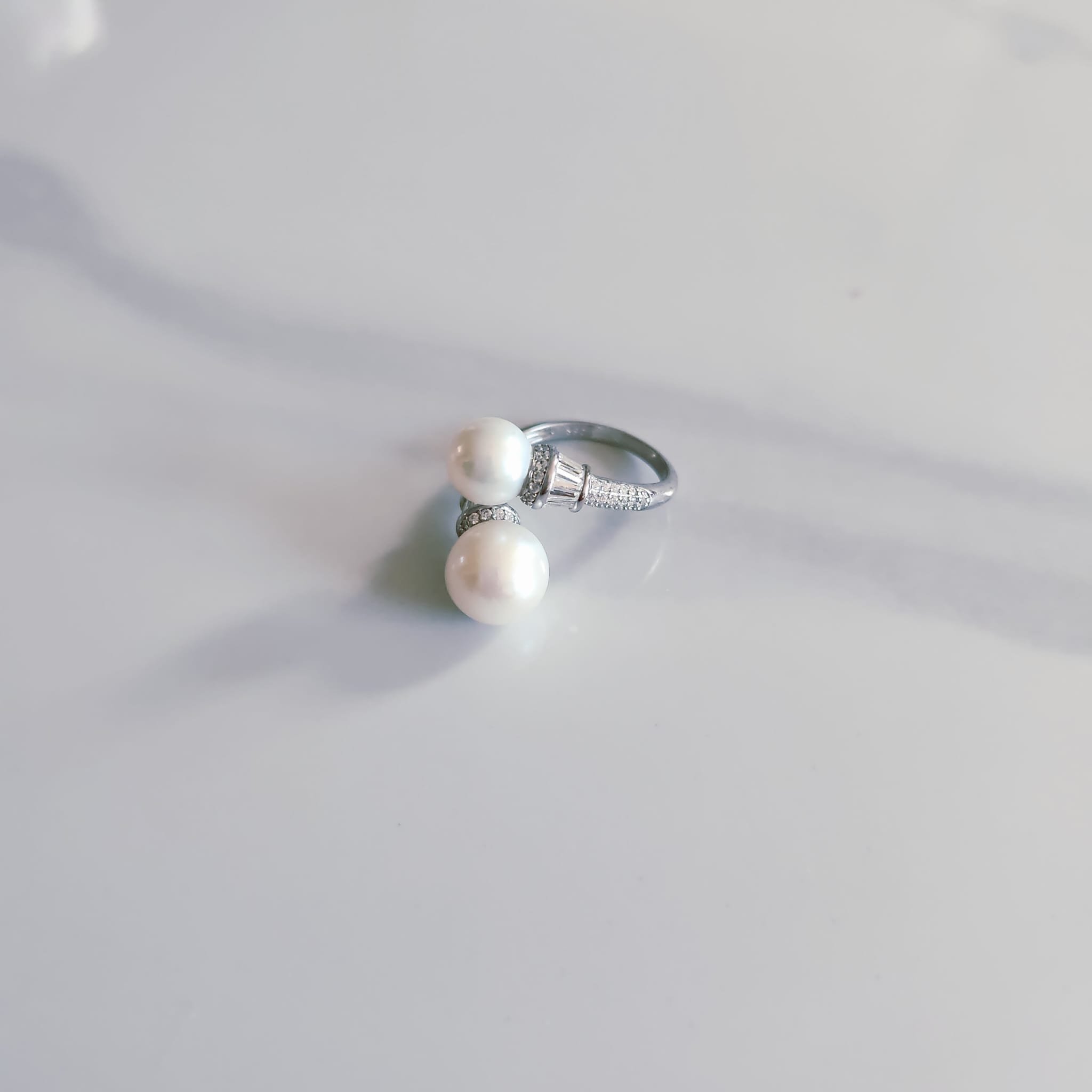 Celestial Pearl Ring Double Pearls 10+7.5mm  (Adjustable)