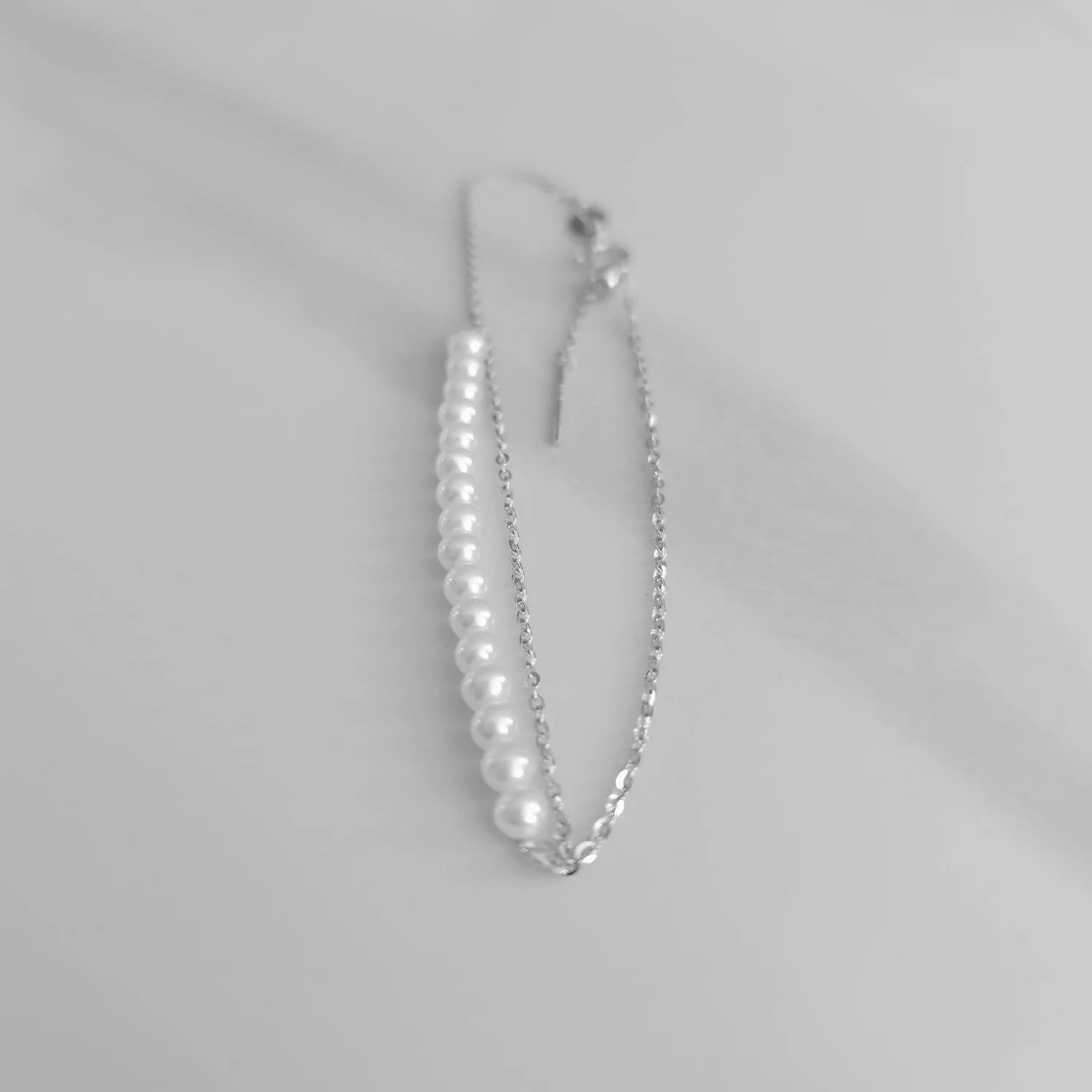 Charlot - 3.5-4mm Pearl 925 Silver Bracelet