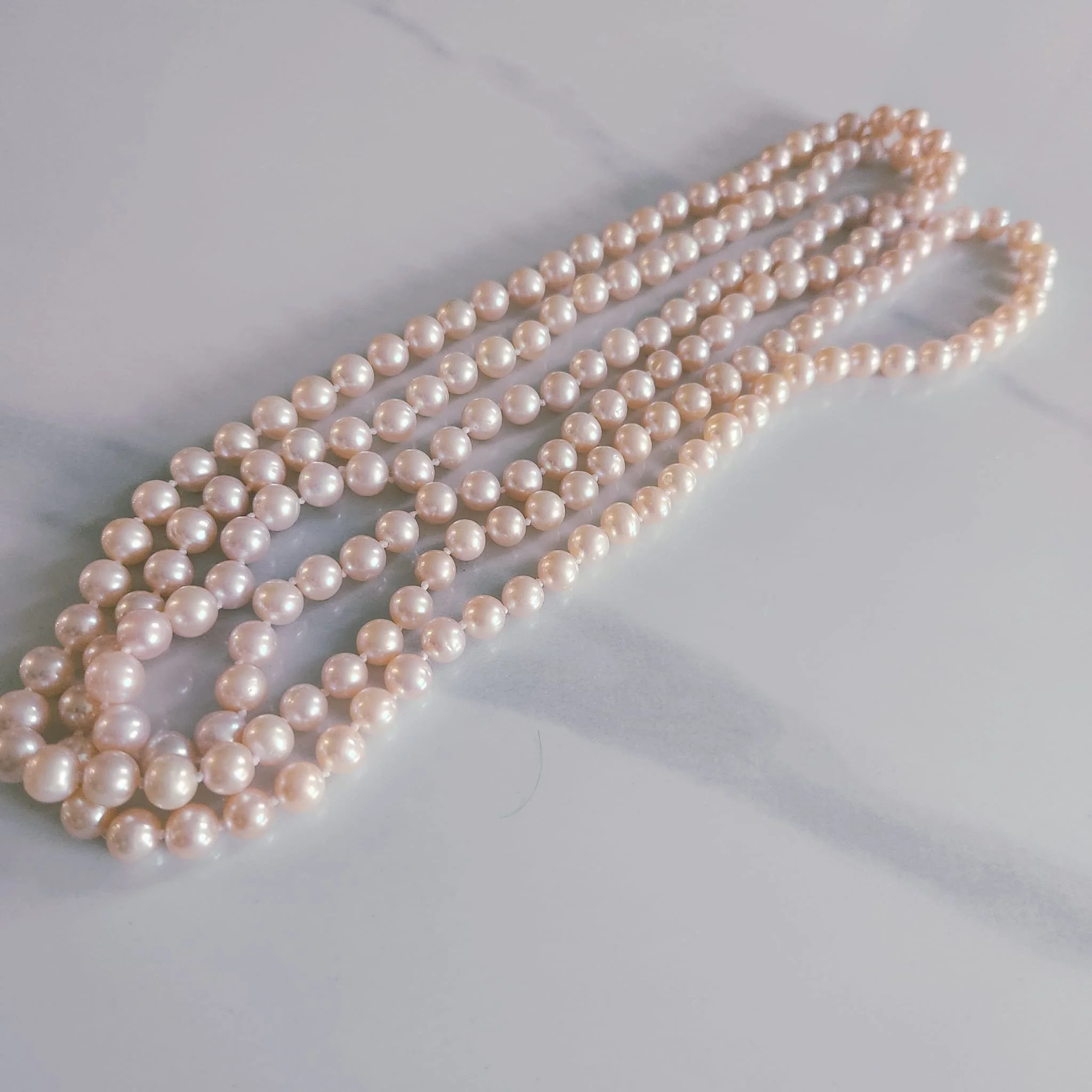 Rose 6-8mm Pearl Necklace (70cm)