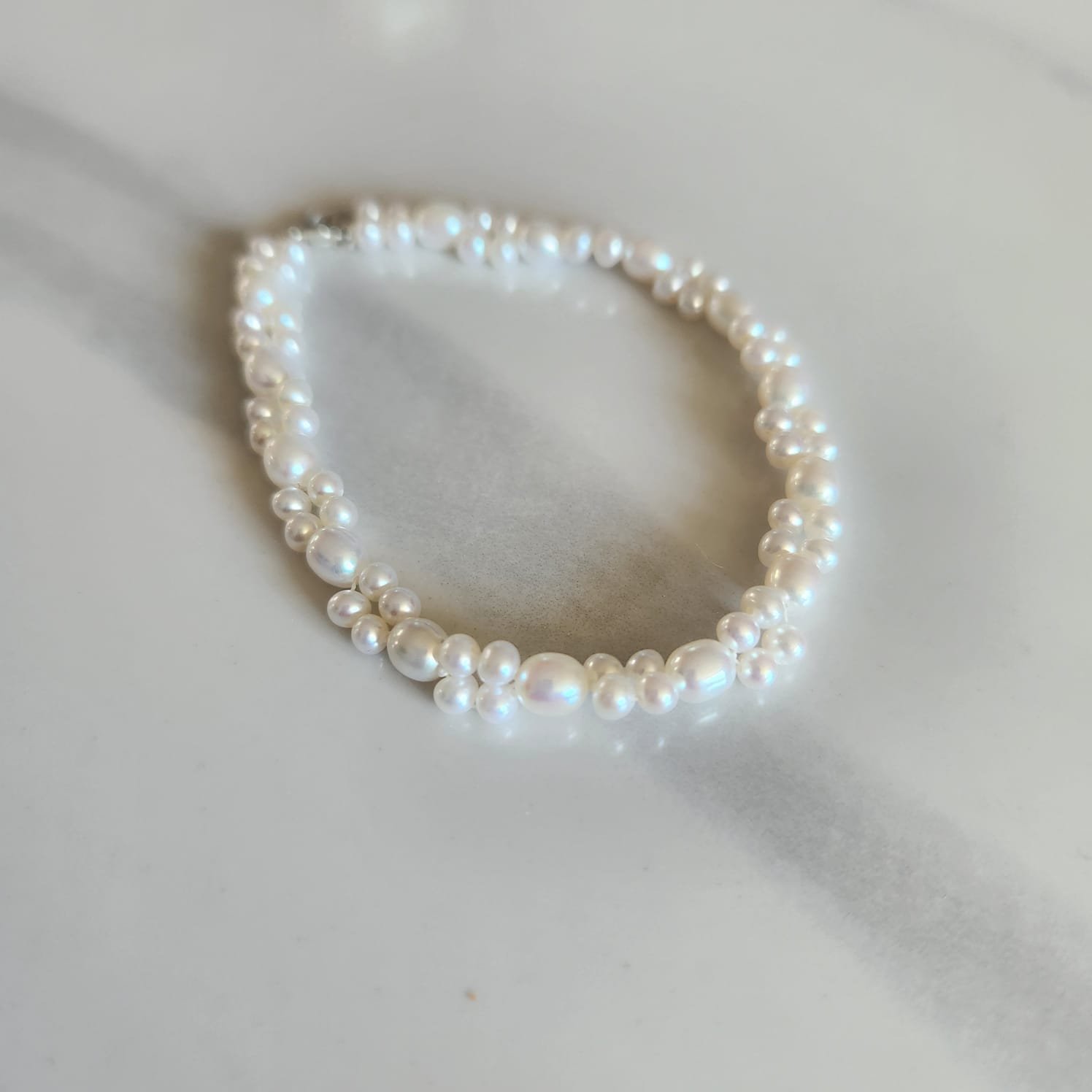 3.5-5mm Pearl & Baroque Bracelet 925 Silver