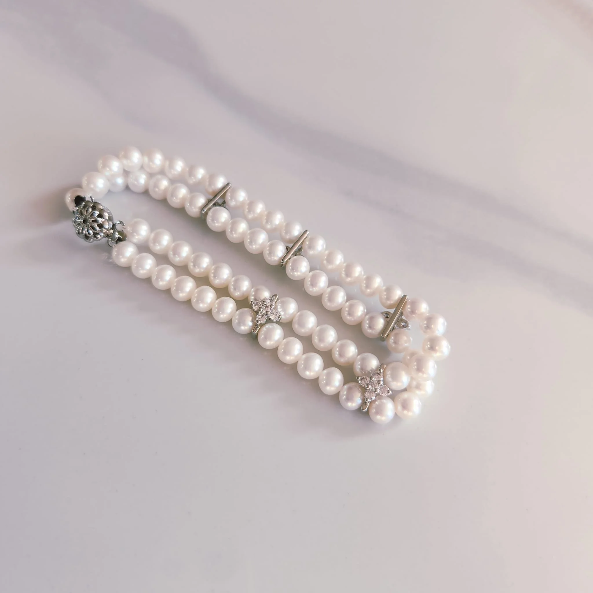 Genevieve 3.5-4mm Double-Strand Pearl Bracelet