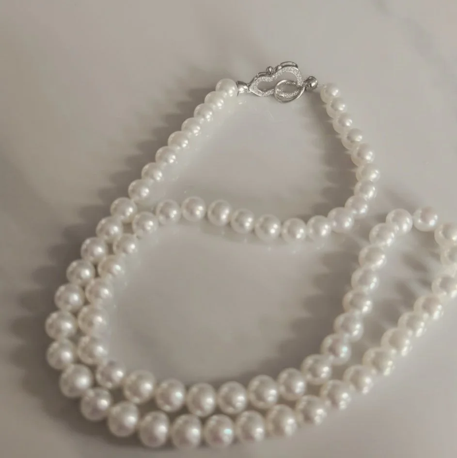 5-6mm Freshwater Pearl Necklace Silver HL