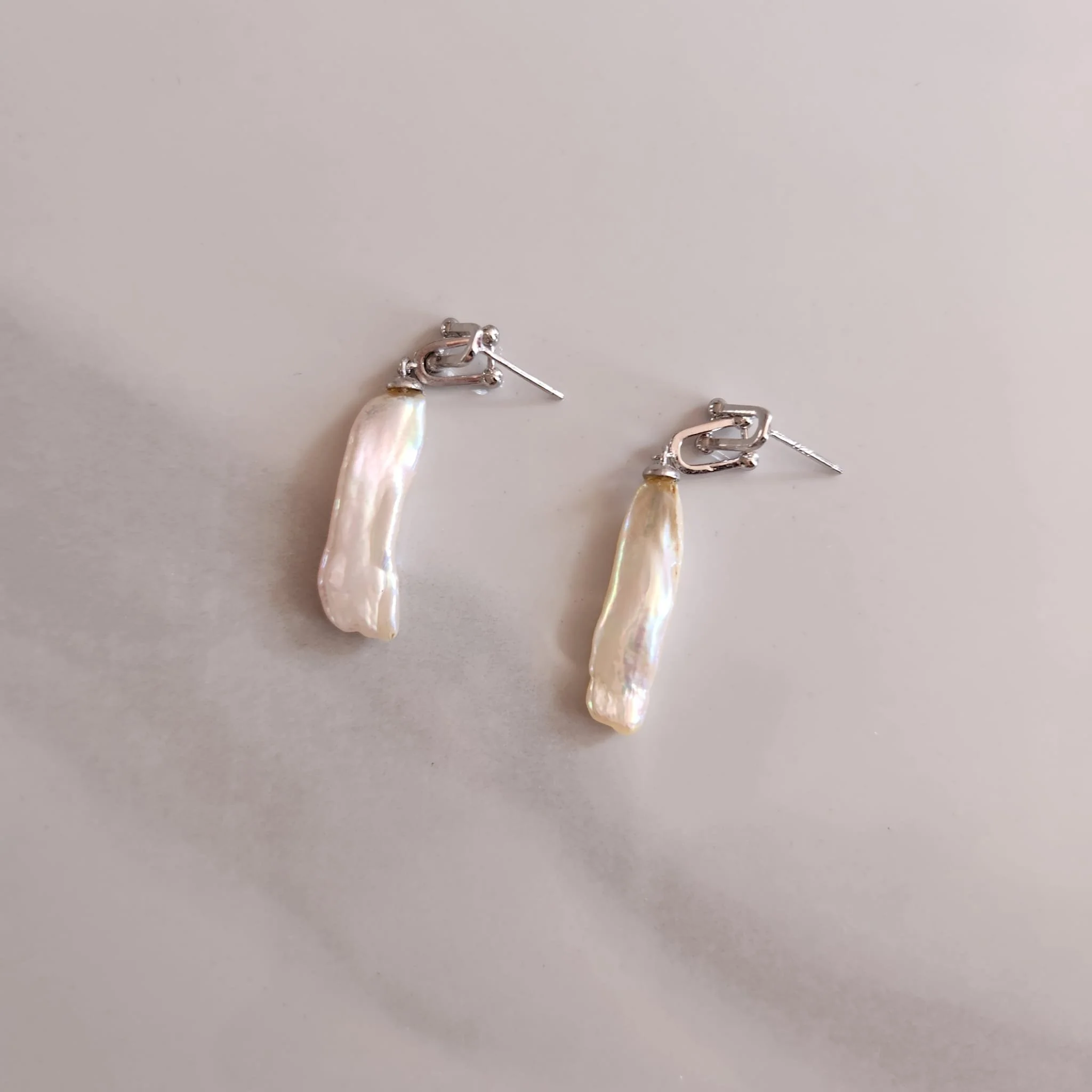 Long Baroque Pearl Earring 925 Silver
