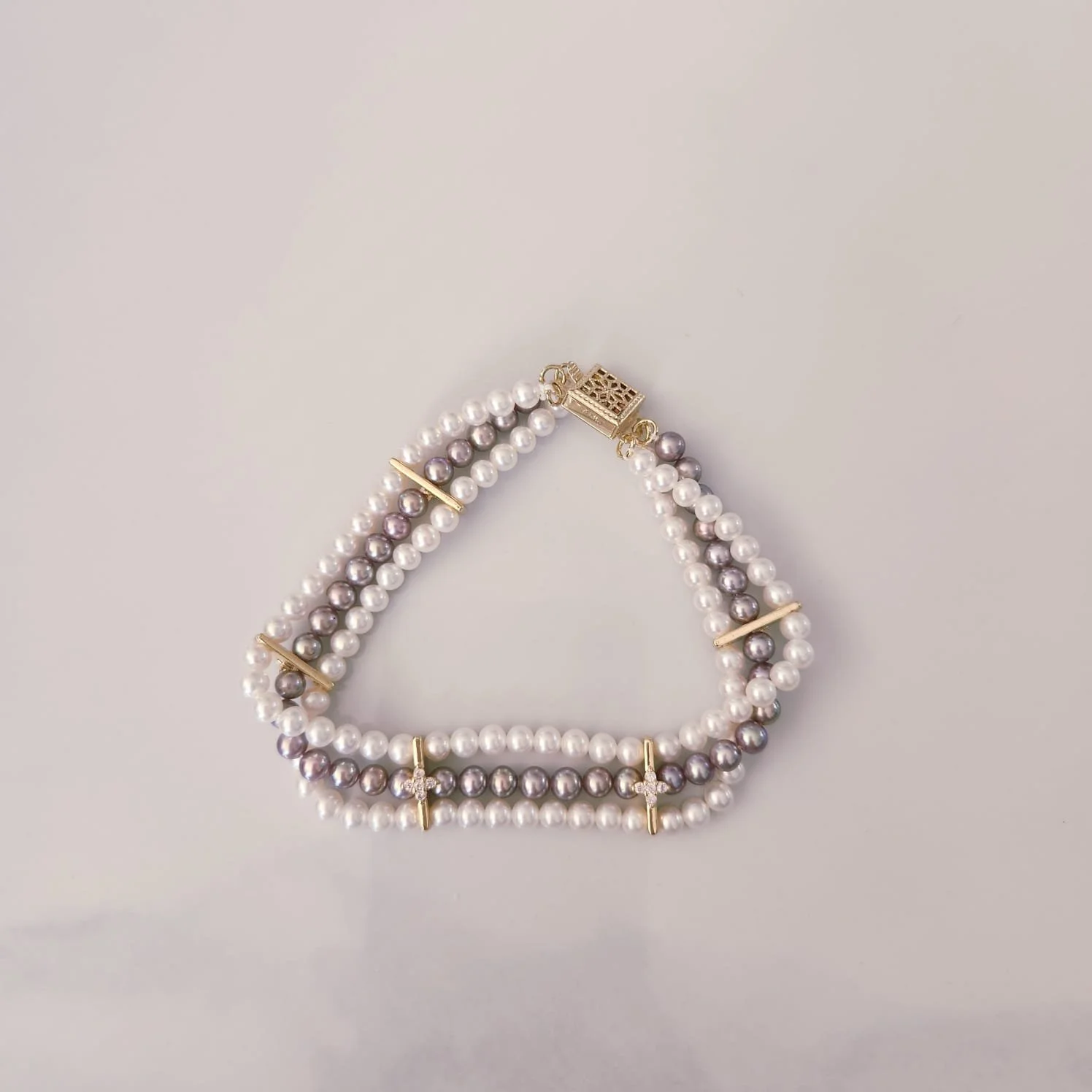 Athena 3.5-5mm Trio-Strand Pearl Bracelet