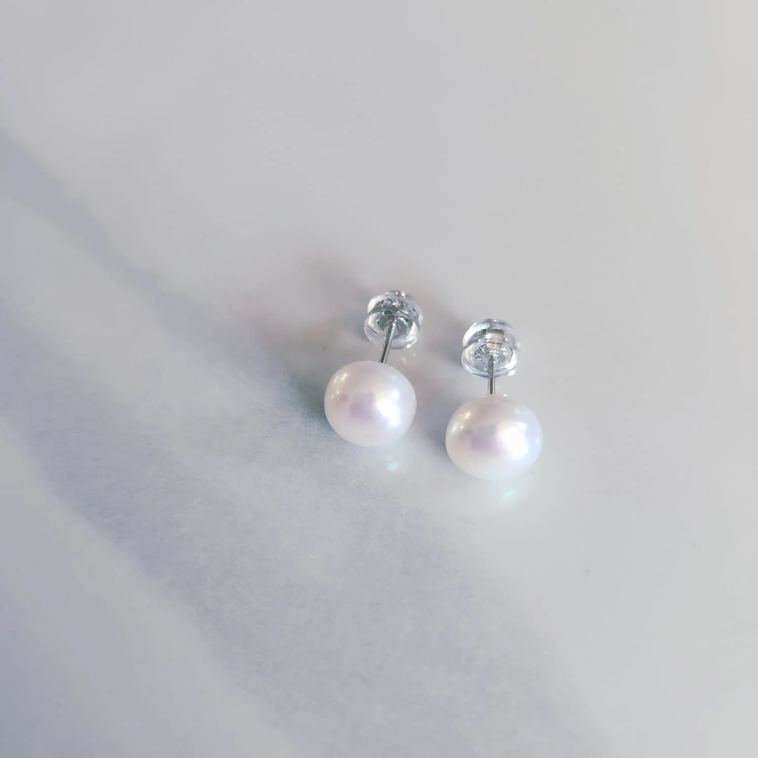 7-8mm Pearl Ear Studs 925 Silver