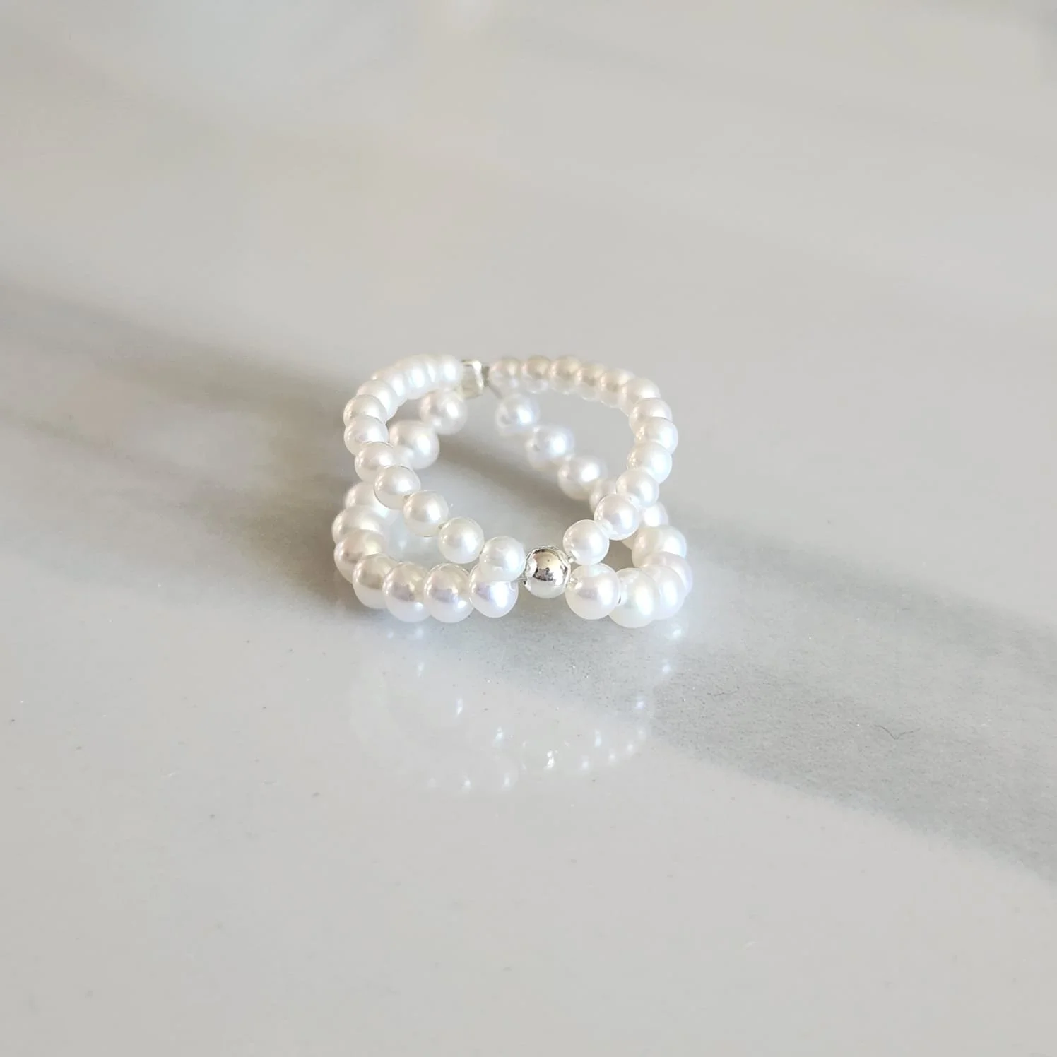 2-4mm Freshwater Pearl Knot Ring