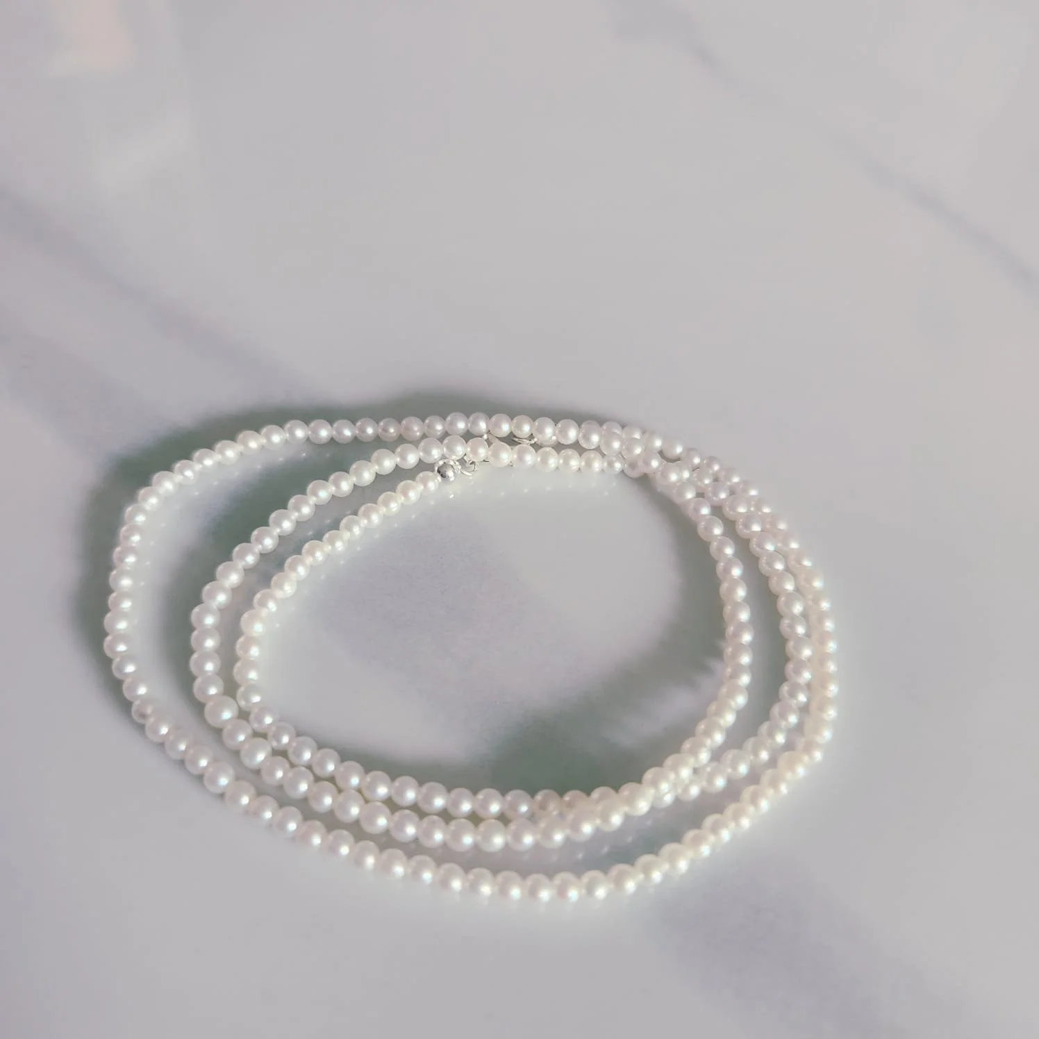 2-3mm Freshwater Seed Pearl Bracelet 925 Silver