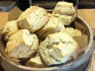 A basket of scones