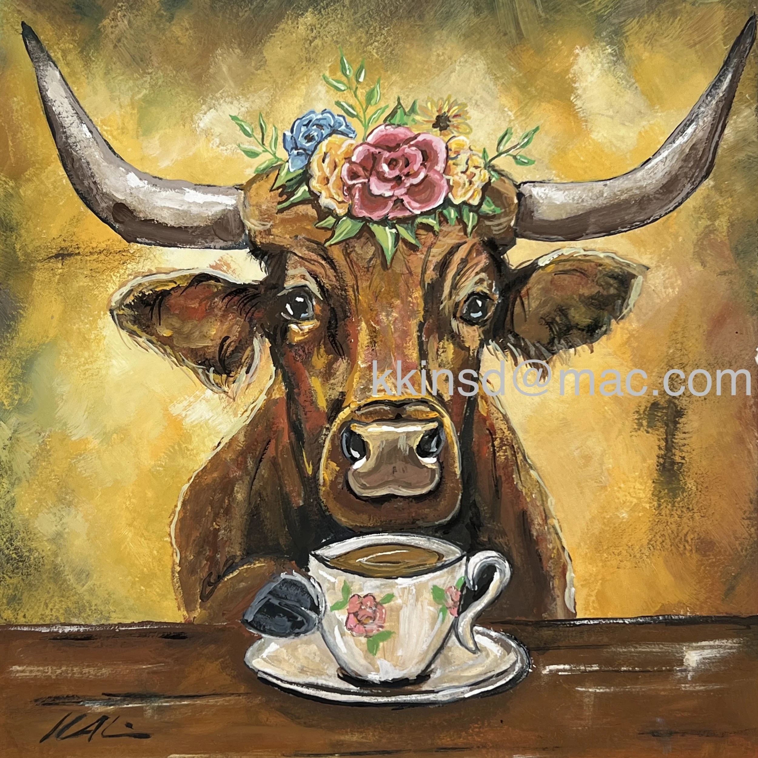 Tea Time - Original Gouache Painting