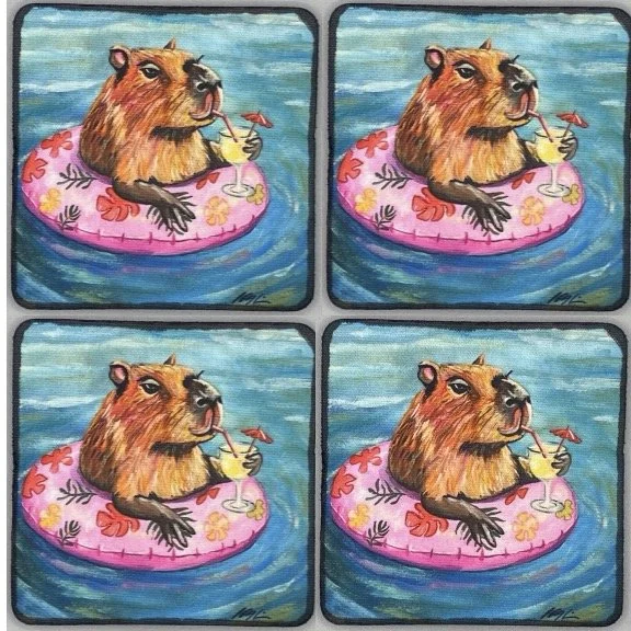 Capy Colada Coasters (Set of 4)